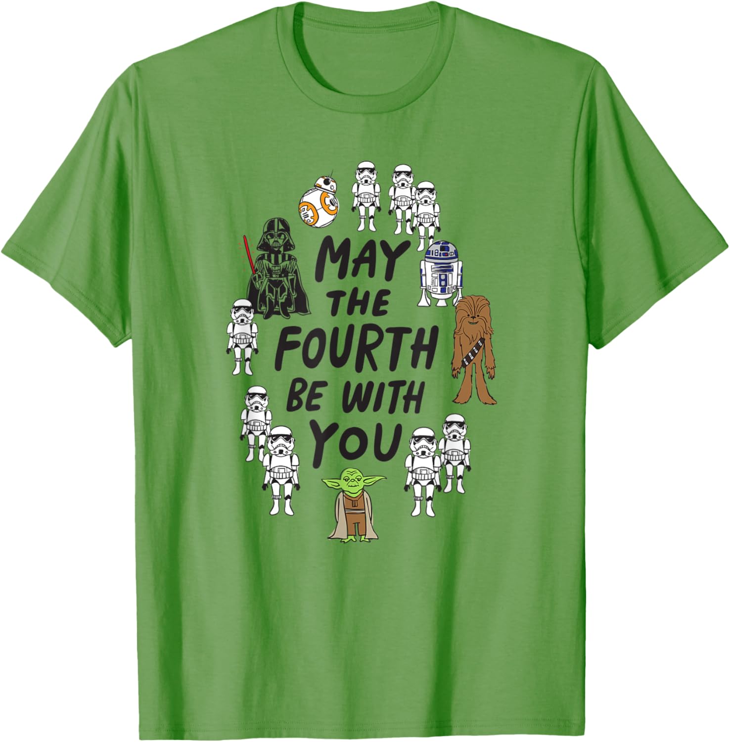 Star Wars Boys May the Fourth Doodle Characters T-Shirt in White Small - 6