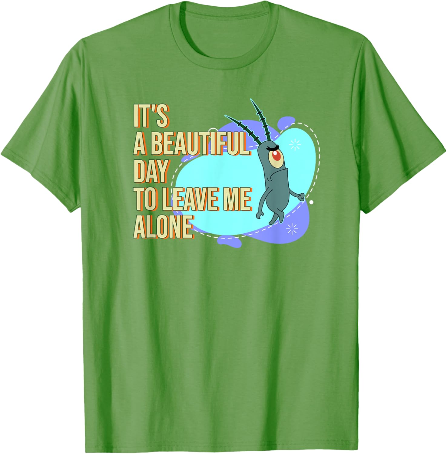 Mademark SpongeBob SquarePants Plankton Beautiful Day T-Shirt for Fun Style - 8