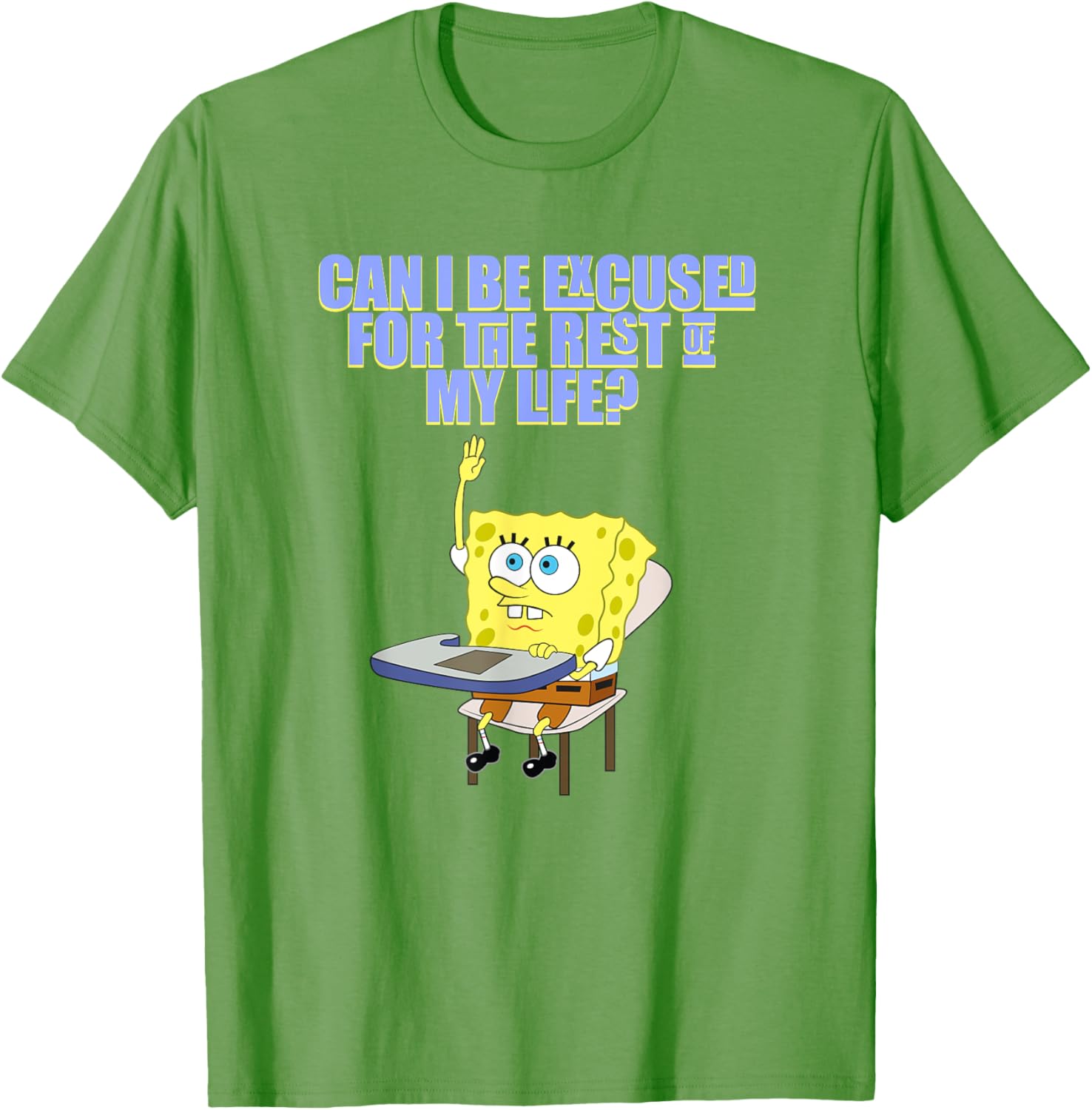 Mademark SpongeBob SquarePants Can I Be Excused T-Shirt for Fun Style - 19