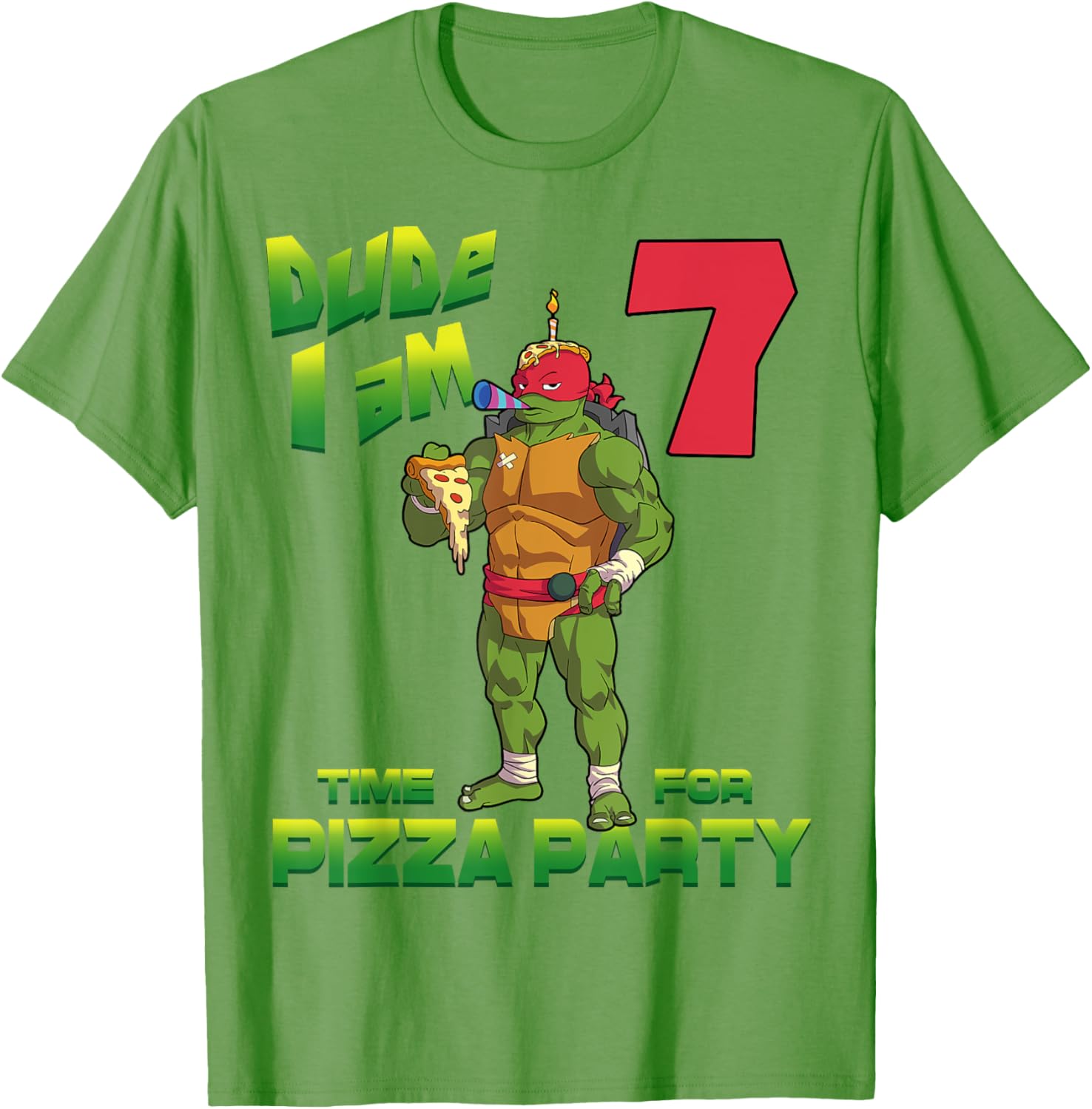 Mademark TMNT Raphael Pizza Party T-Shirt for 7 Year Olds - 9