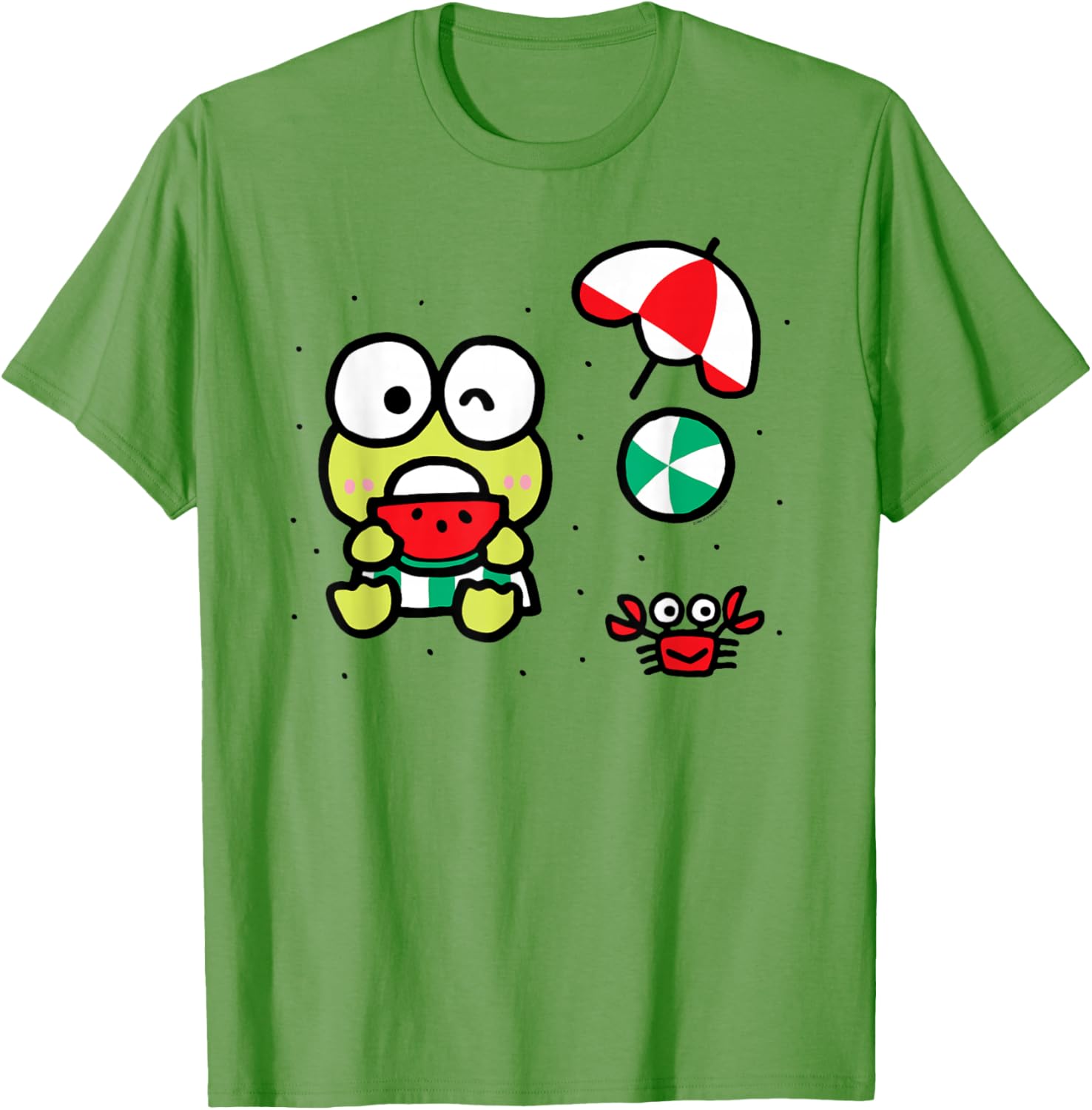 Keroppi Beach Summer Watermelon T-Shirt Fun and Cute Summer Apparel - 11