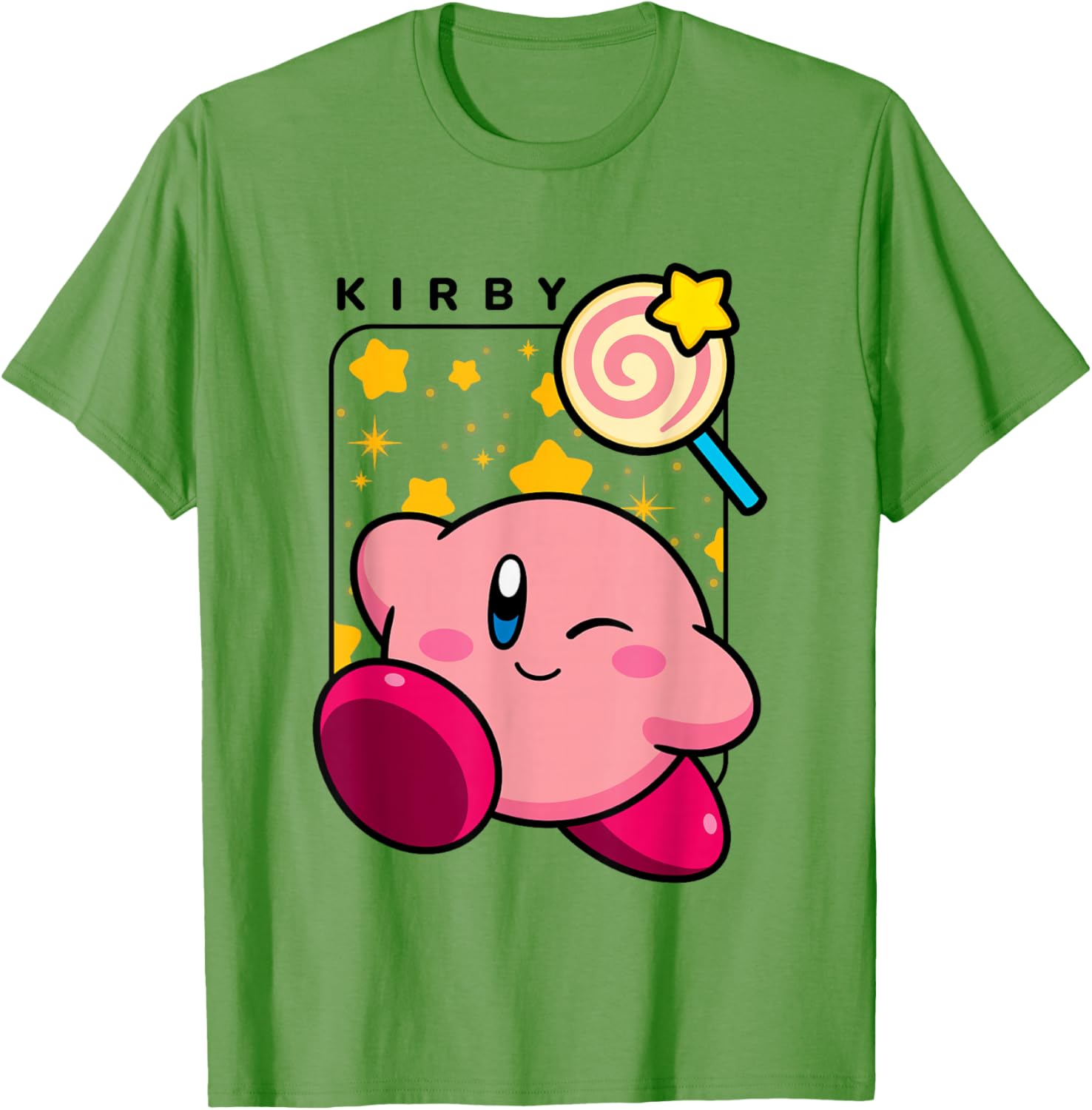 Cute Kirby Lollipop Stars Graphic T-Shirt for Nintendo Fans - 16