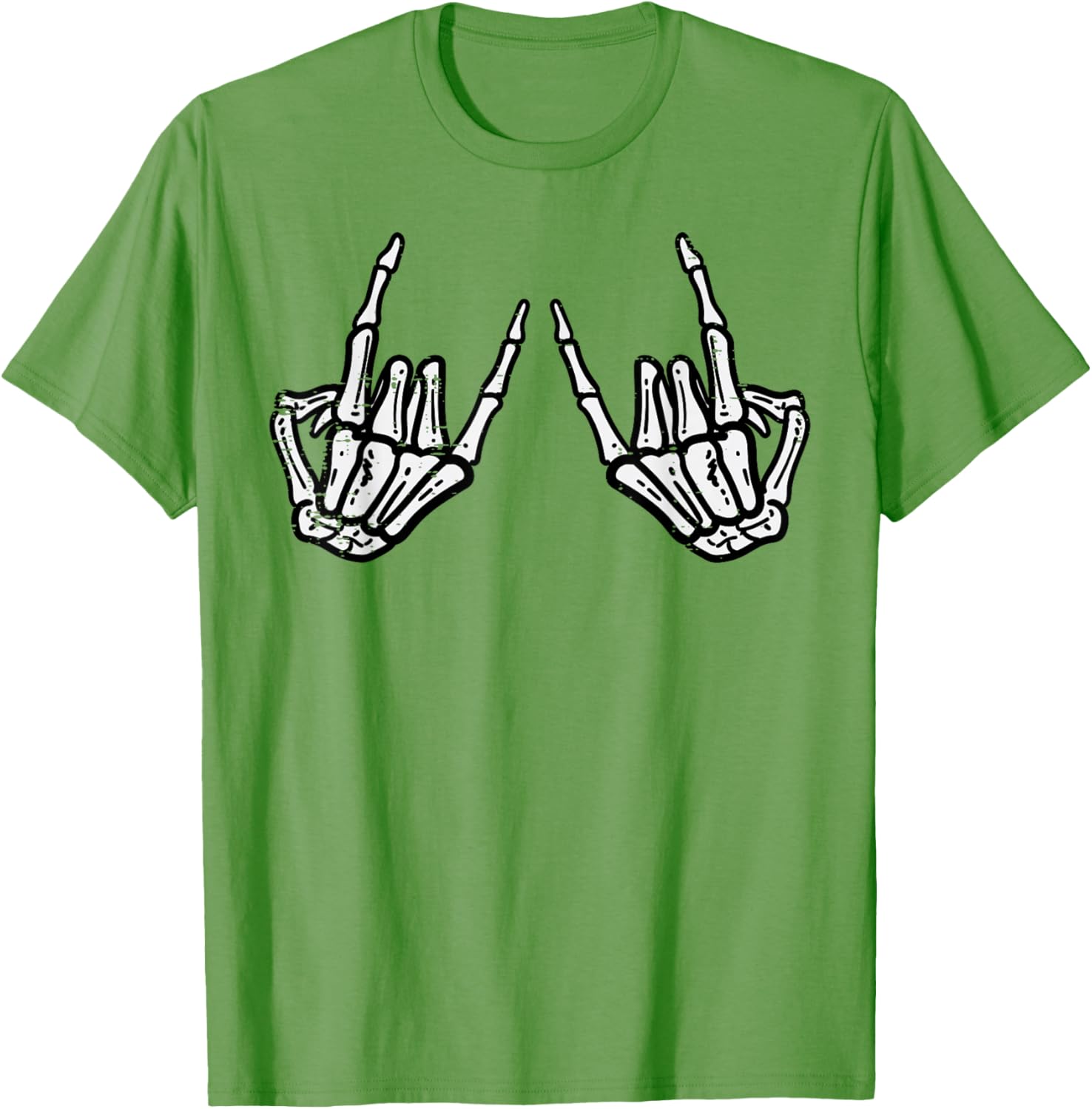 Rocker Hand Sign Skeleton Halloween T-Shirt for Men and Women - 18