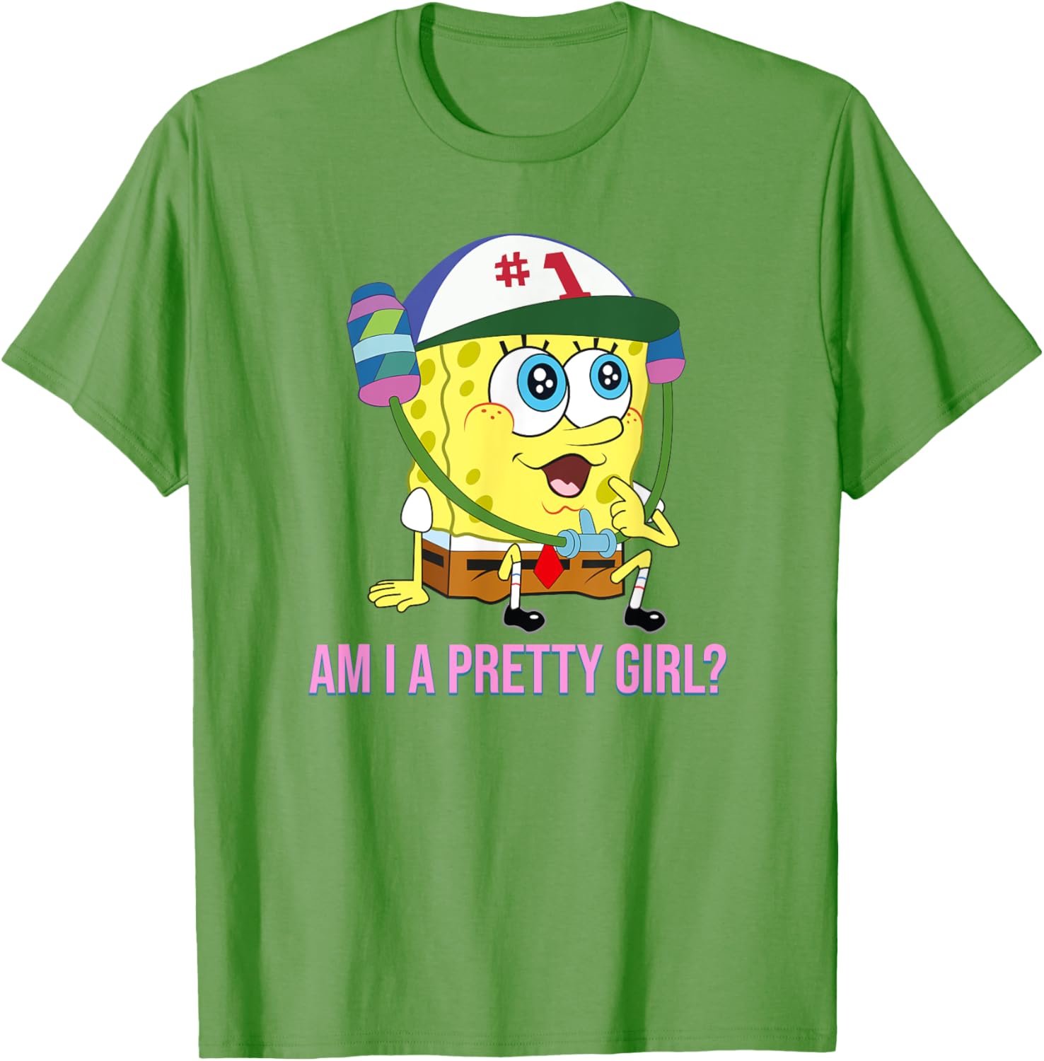 Cute SpongeBob SquarePants Am I a Pretty Girl T-Shirt for Fun Fashion - 9
