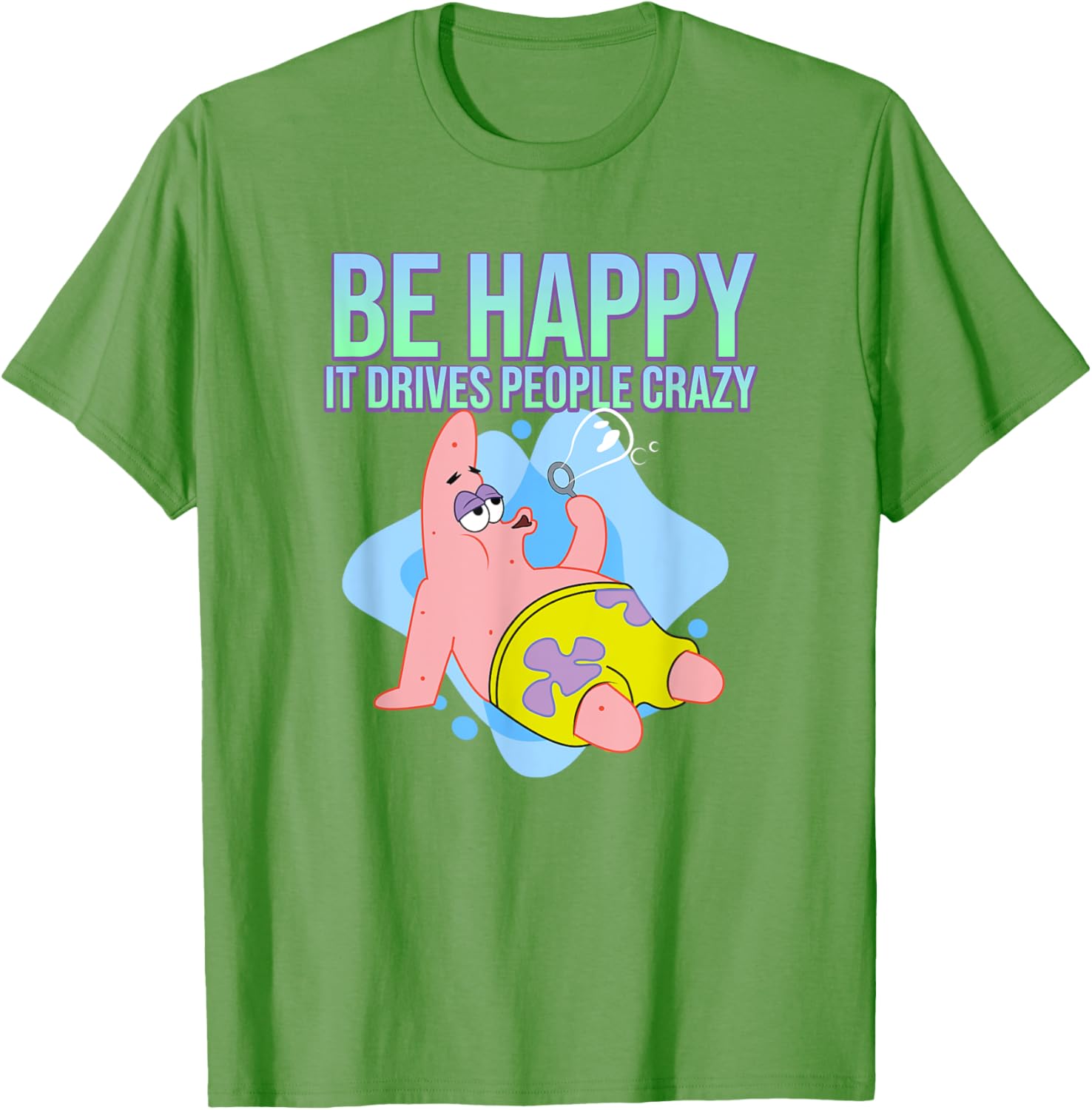 Mademark Patrick Star Be Happy T-Shirt Fun SpongeBob SquarePants Apparel - 1