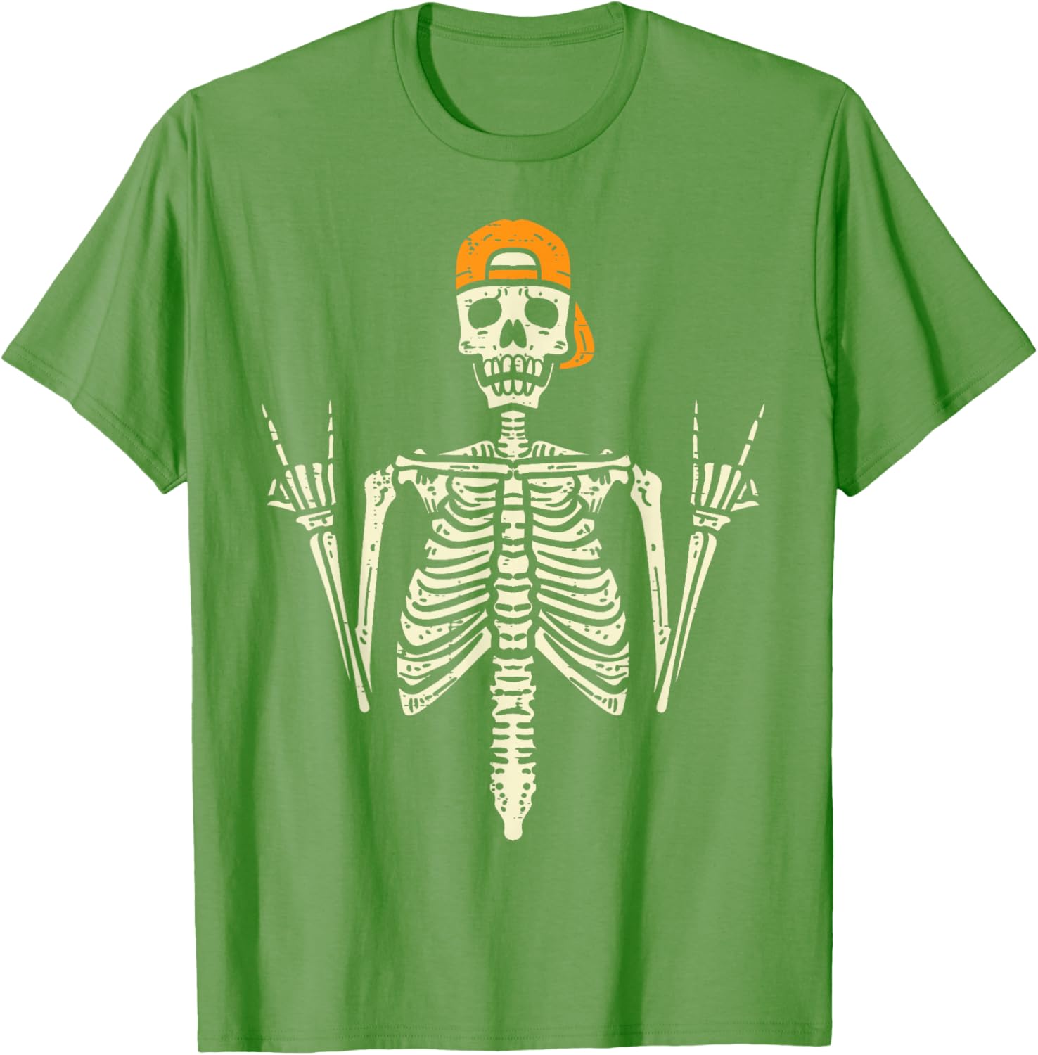 Cool Rocker Skeleton Cap Skater T-Shirt for Halloween Punk Rock Style - 7