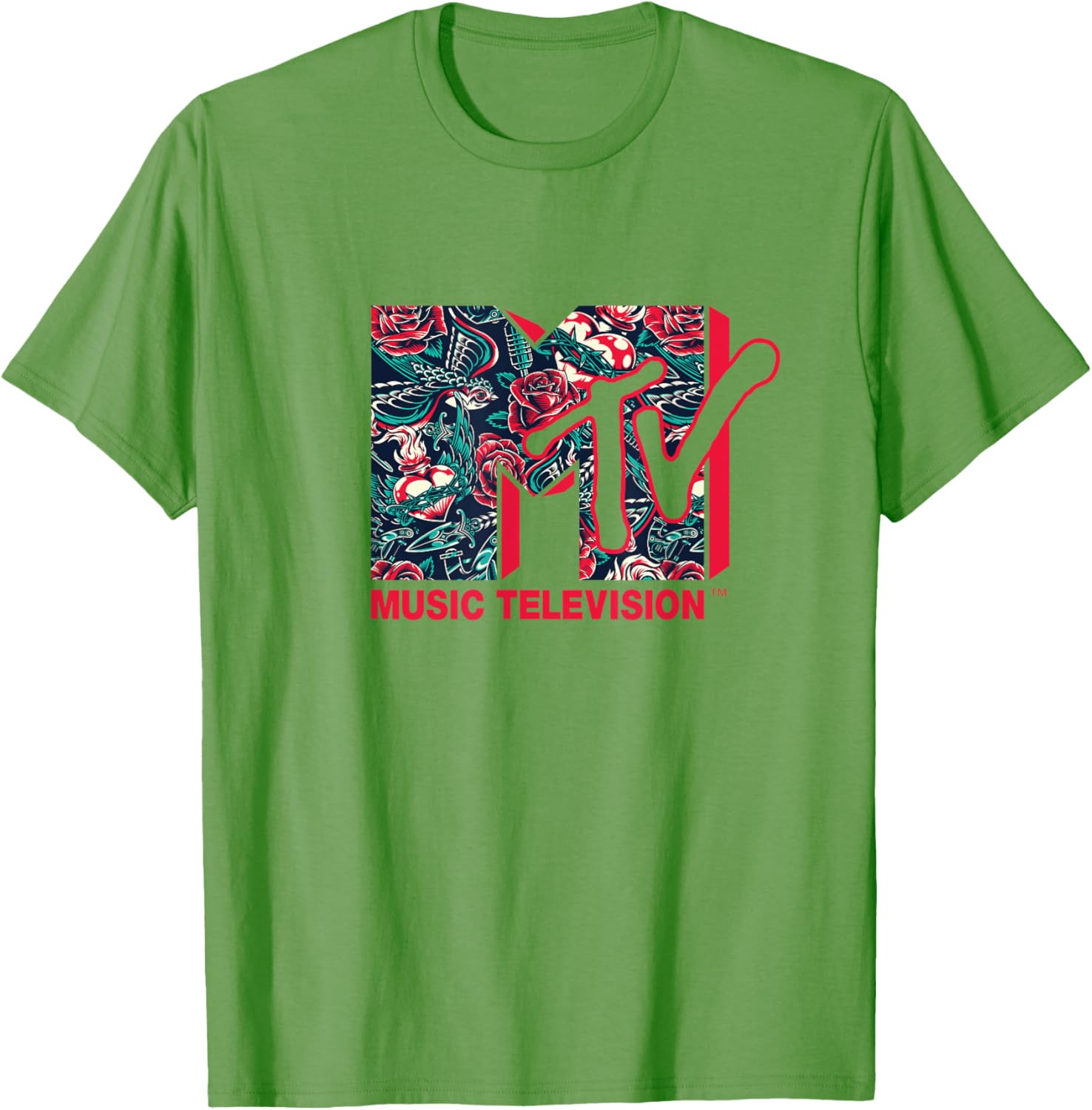 Mademark x MTV Official Logo Roses Tattoo Style T-Shirt for Fans - 16
