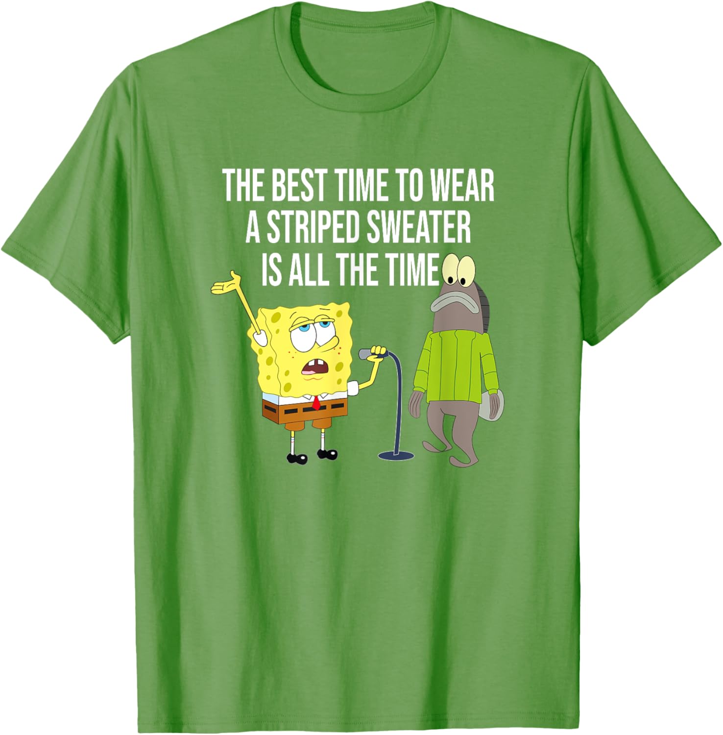 Mademark x SpongeBob SquarePants Striped Sweater T-Shirt for Fun Style - 7