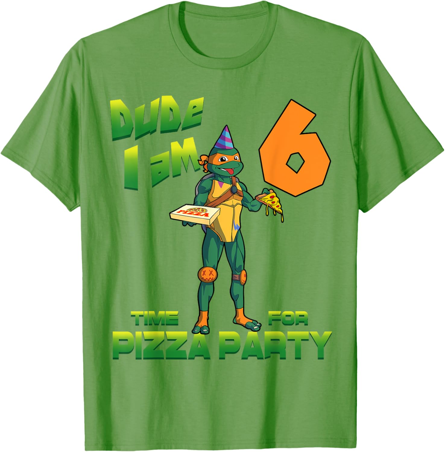 Mademark TMNT Michelangelo Pizza Birthday T-Shirt for 6 Year Olds - 18
