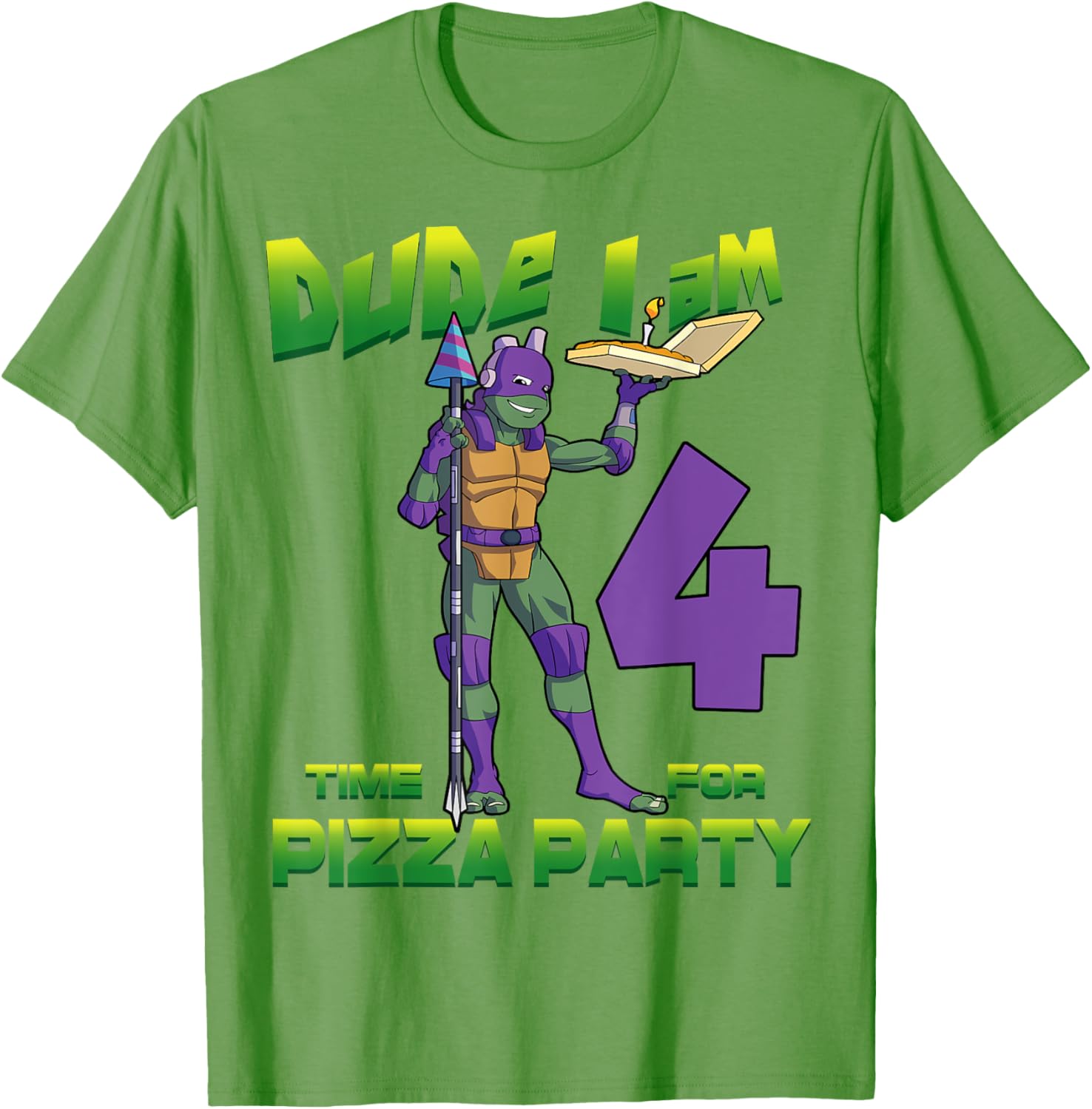 Mademark Teenage Mutant Ninja Turtles Donnie Pizza Birthday T-Shirt 4Y - 24