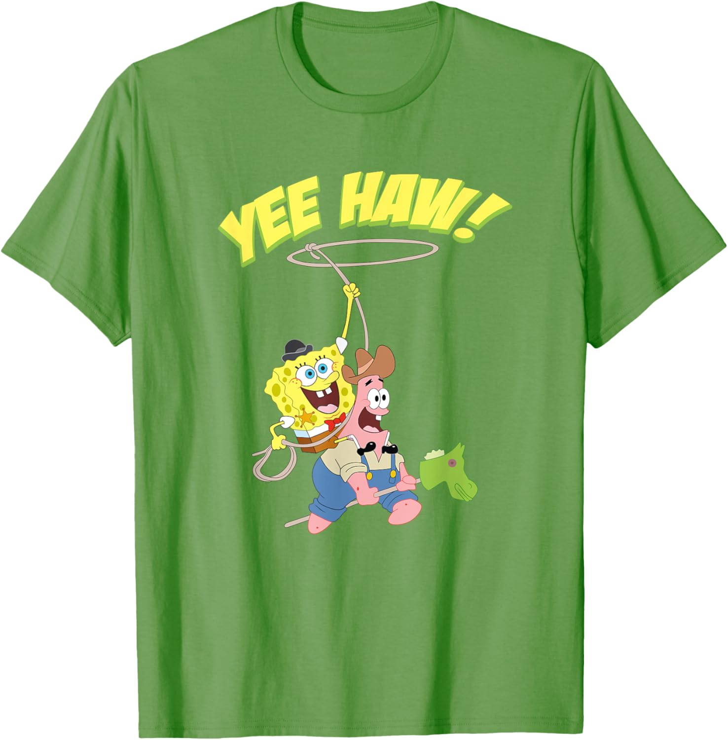 Mademark SpongeBob Patrick Cowboy Yee Haw T-Shirt Fun Apparel for Kids - 2