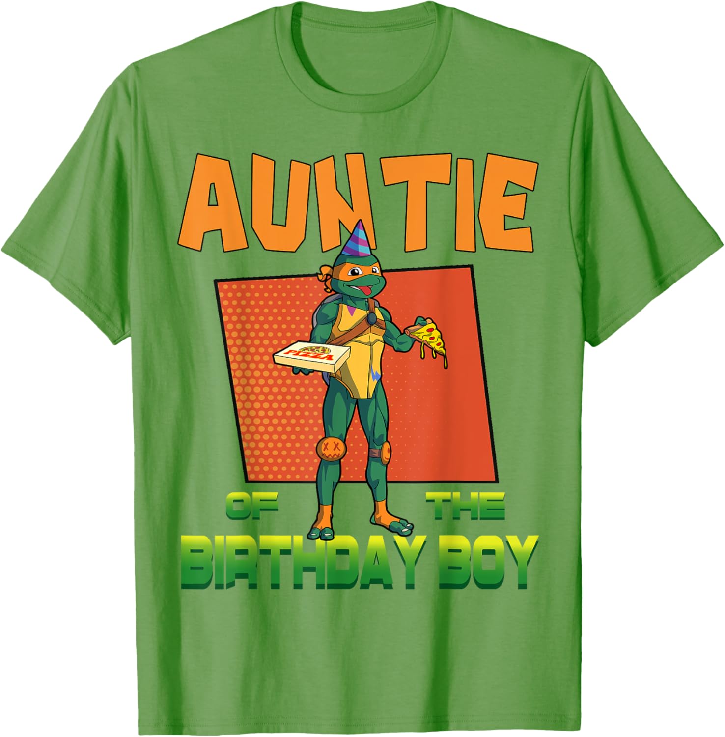 Mademark Teenage Mutant Ninja Turtles Mikey Pizza Party T-Shirt for Aunties - 24