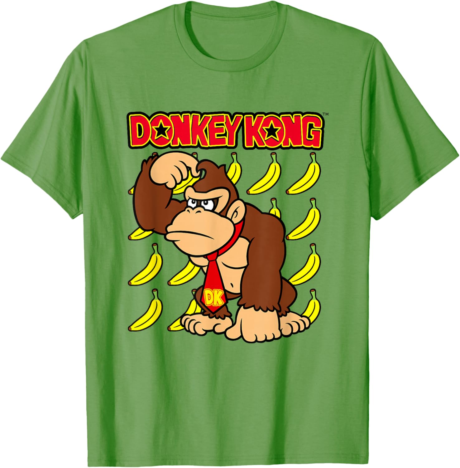 Donkey Kong Ape Thoughts Banana Background Graphic T-Shirt for Fans - 15