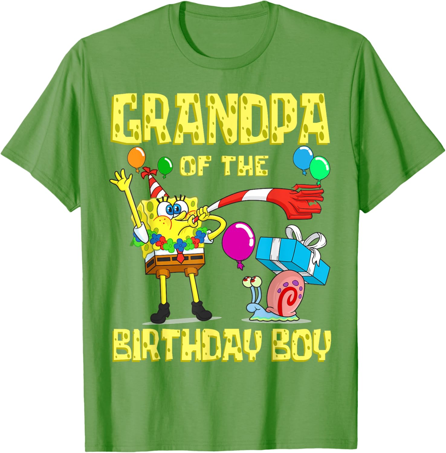 SpongeBob Grandpa of the Birthday Boy Theme Party T-Shirt for Kids - 4