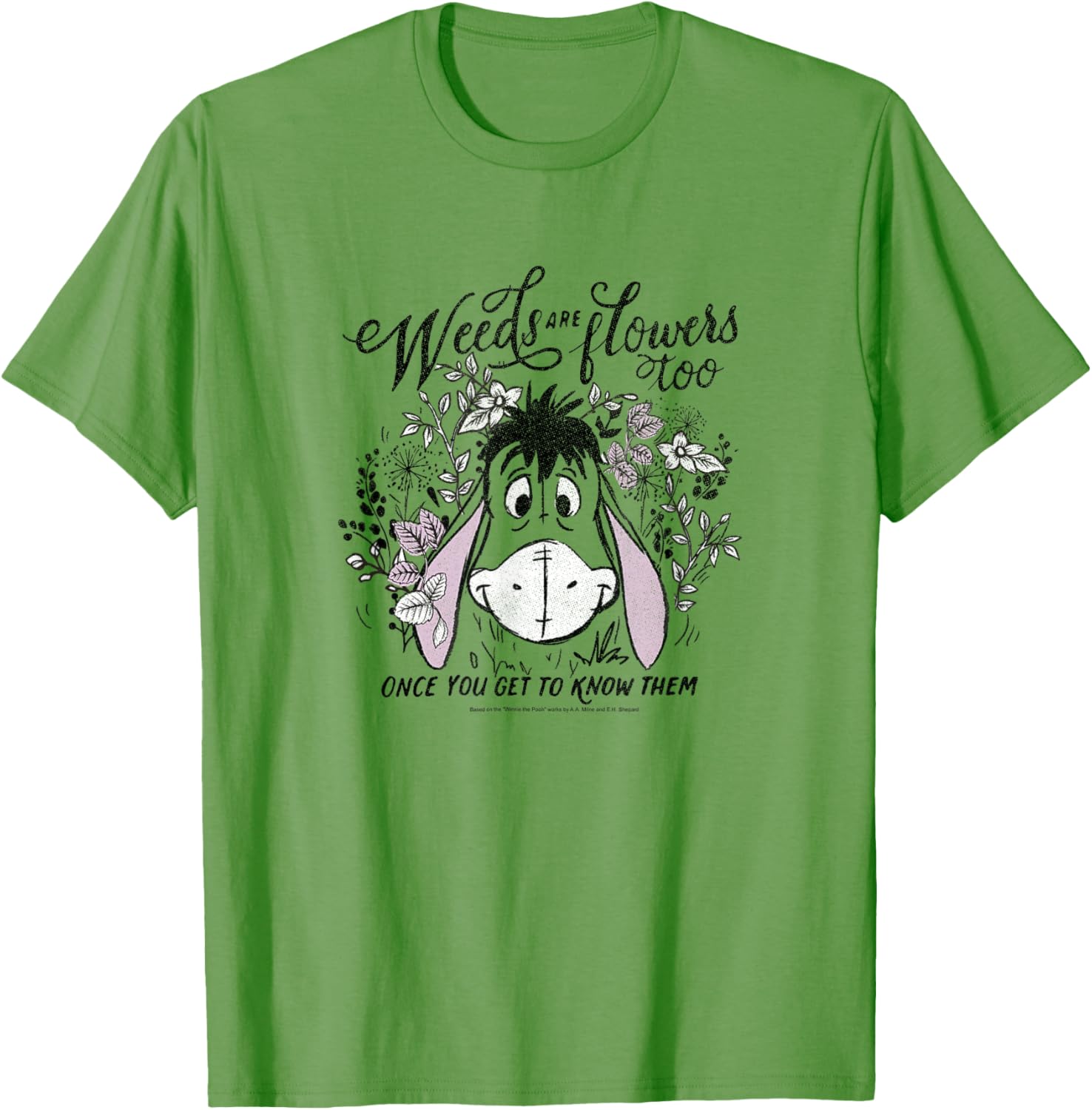 Disney Winnie The Pooh Eeyore Weeds Are Flowers Too Short Sleeve T-Shirt - 8