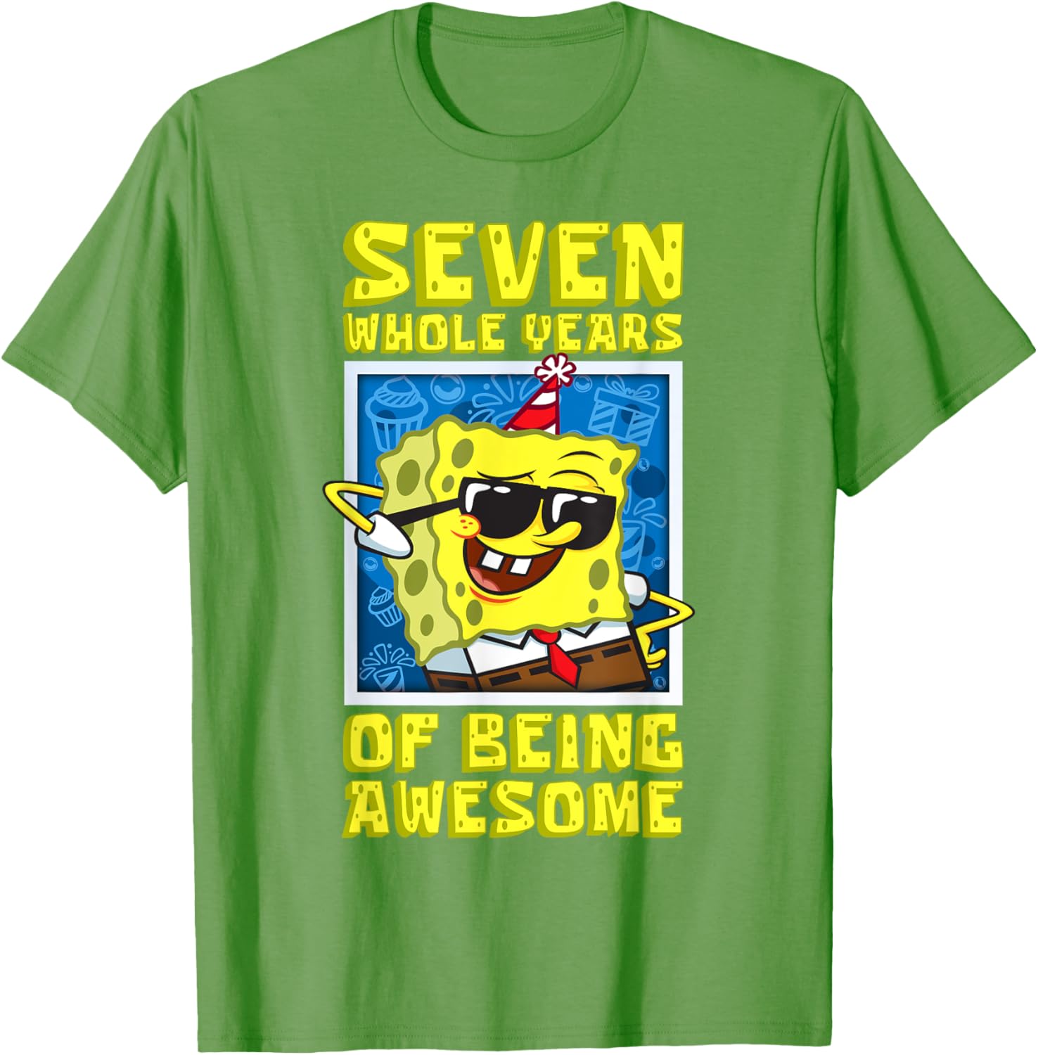 Mademark SpongeBob Seven Years of Awesome 7th Birthday Gift T-Shirt - 12