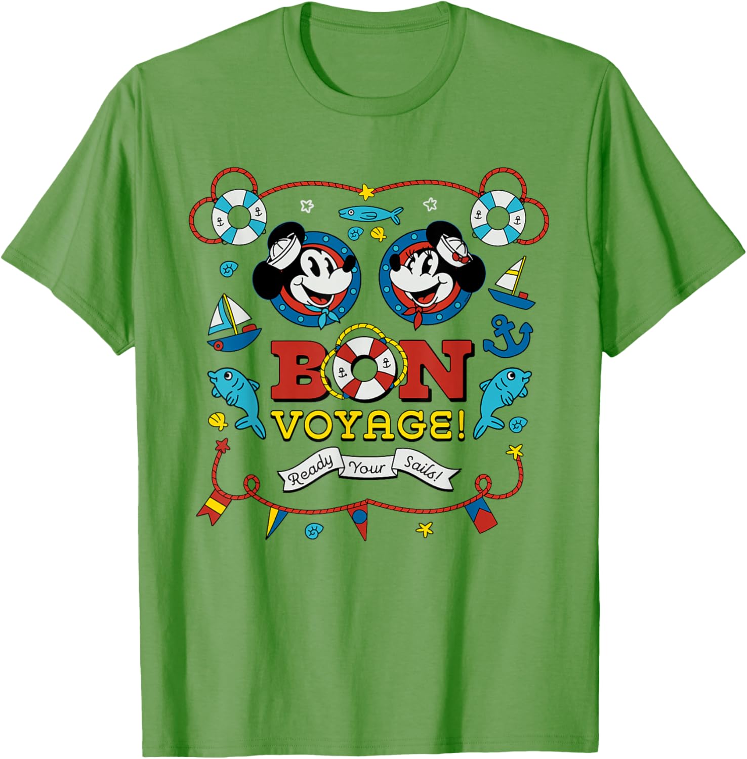 Disney Cruise Mickey and Minnie Mouse Bon Voyage Vacation T-Shirt - 21