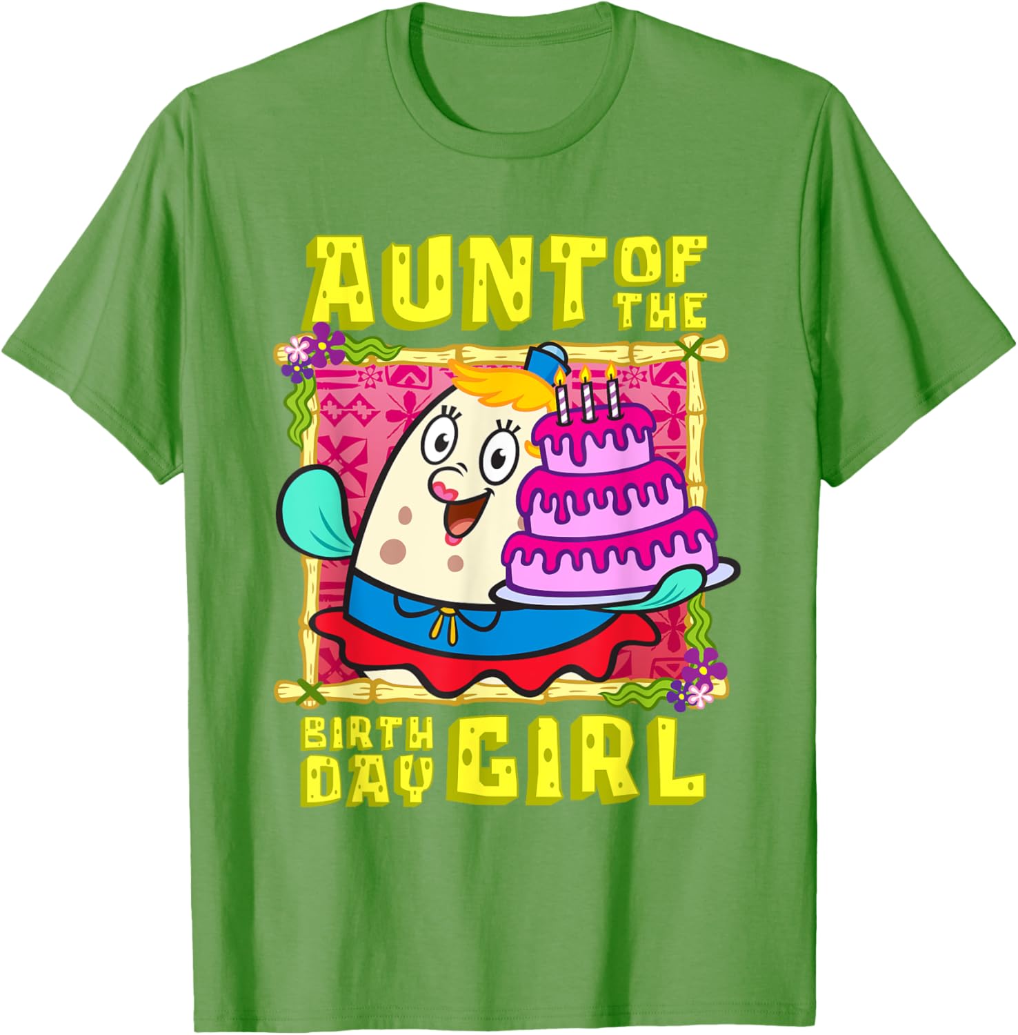 Mademark SpongeBob Aunt of the Birthday Girl Cake Match T-Shirt - 4