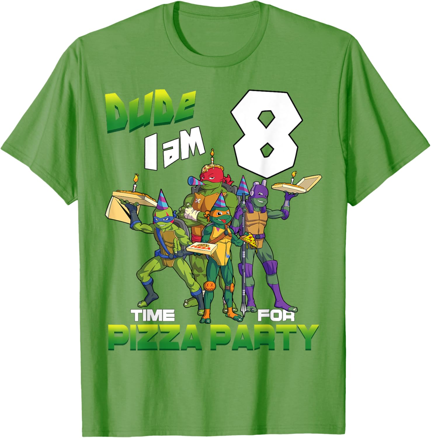 Mademark Teenage Mutant Ninja Turtles Pizza Party T-Shirt for Kids - 8