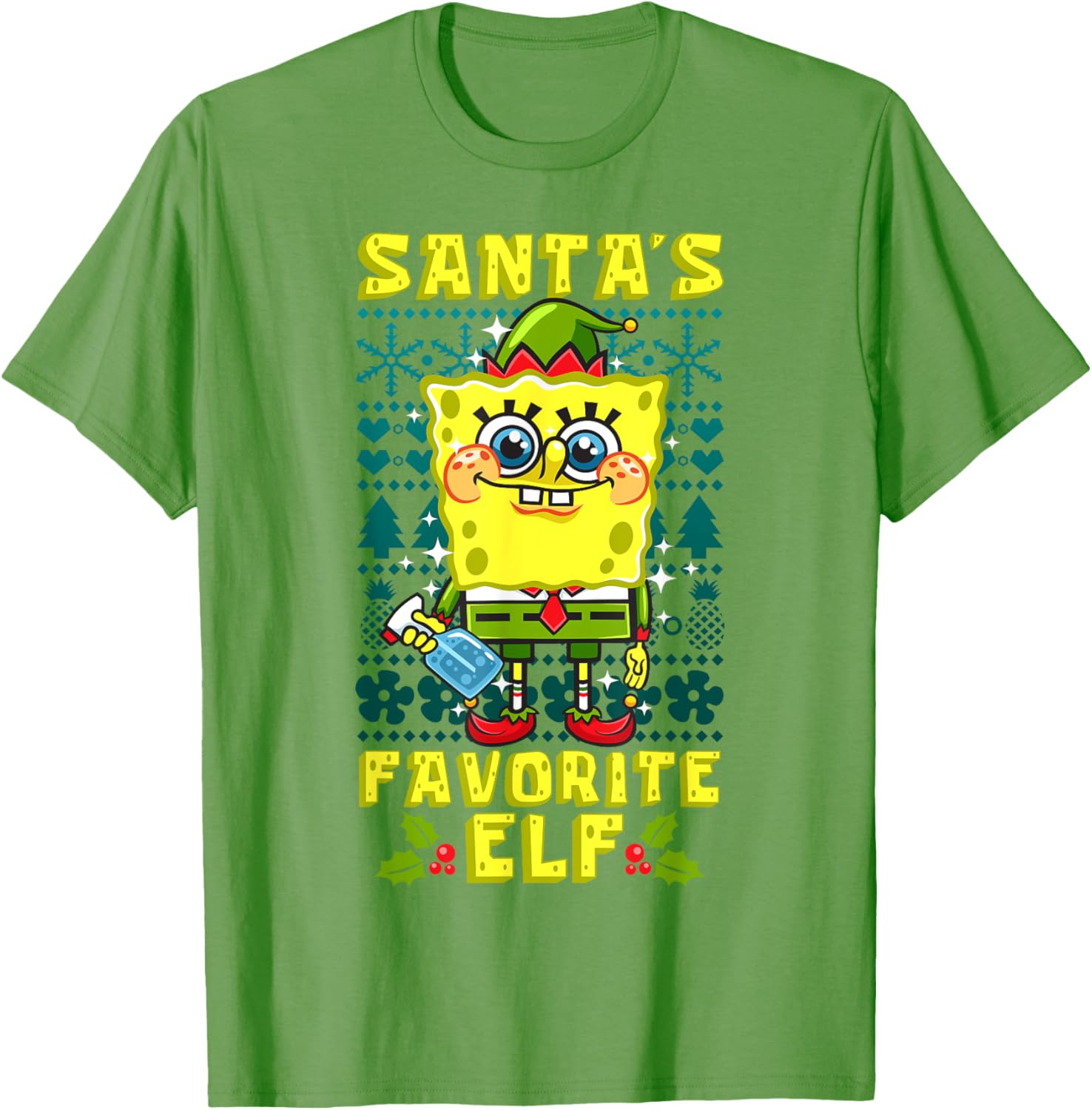 Mademark SpongeBob SquarePants Xmas Elf Matching T-Shirt for Holiday Cheer - 8