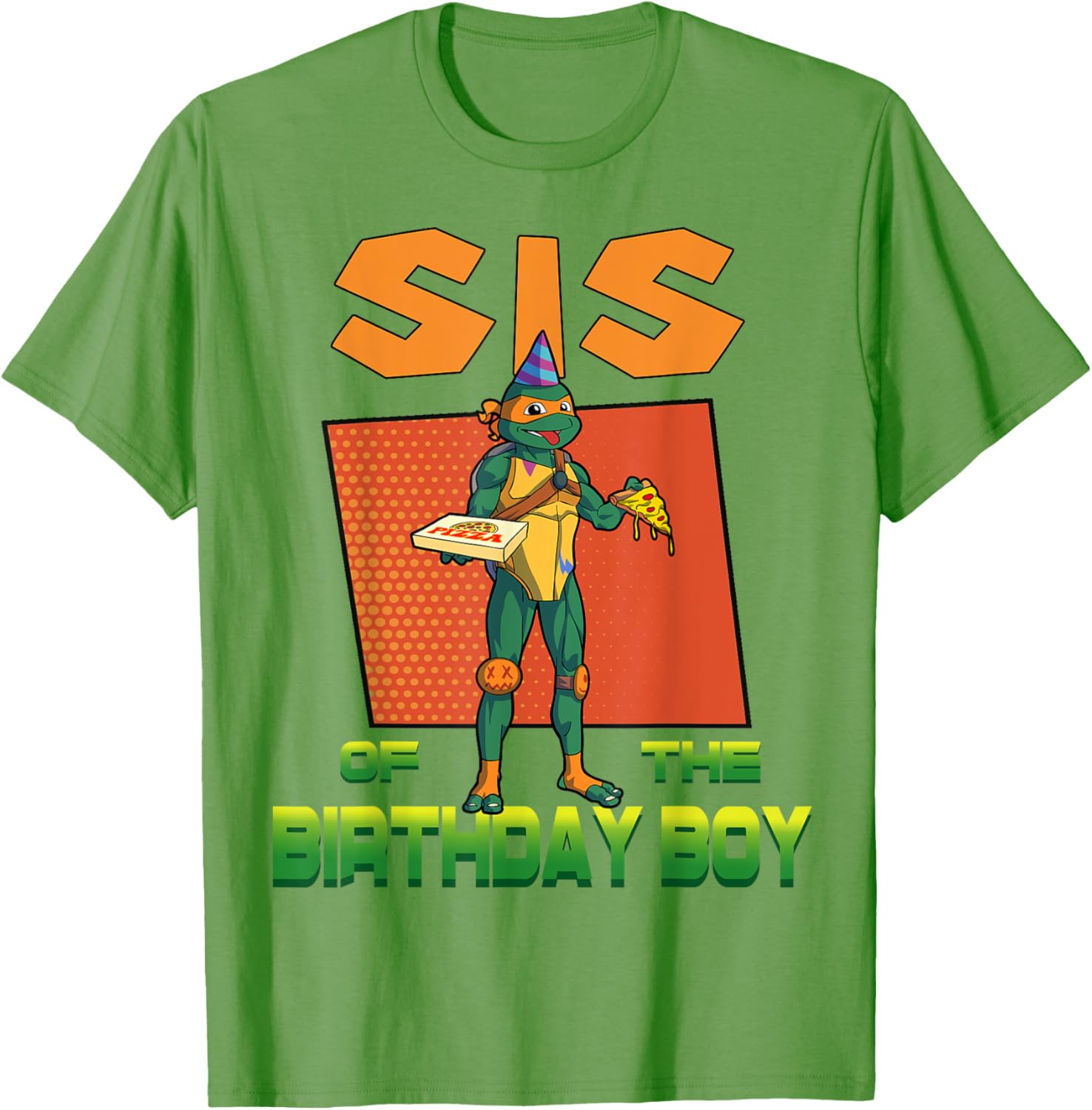 Mademark Teenage Mutant Ninja Turtles Mikey Pizza Birthday Party T-Shirt - 9