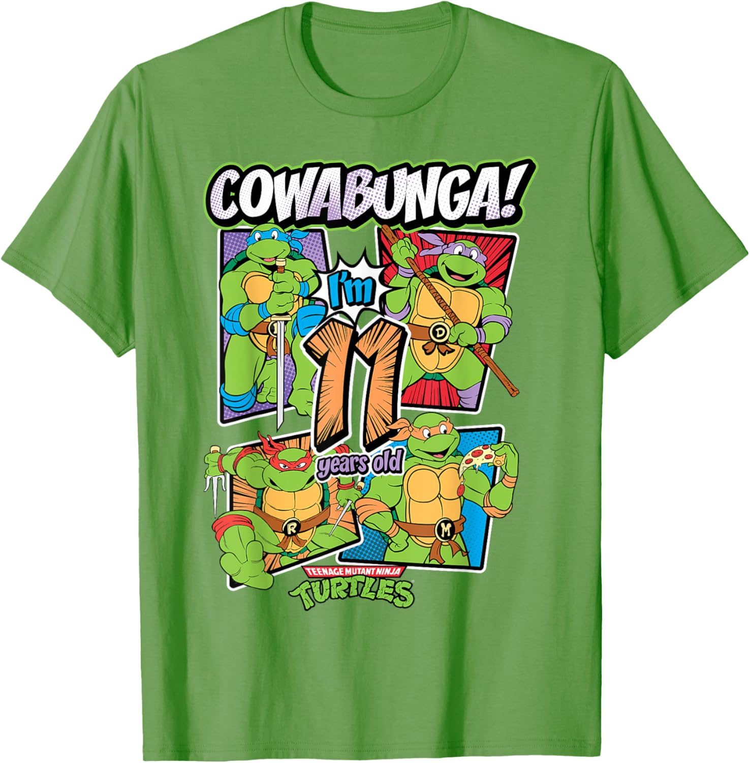 Mademark TMNT Cowabunga I'm 11 Years Old T-Shirt for Kids - 10