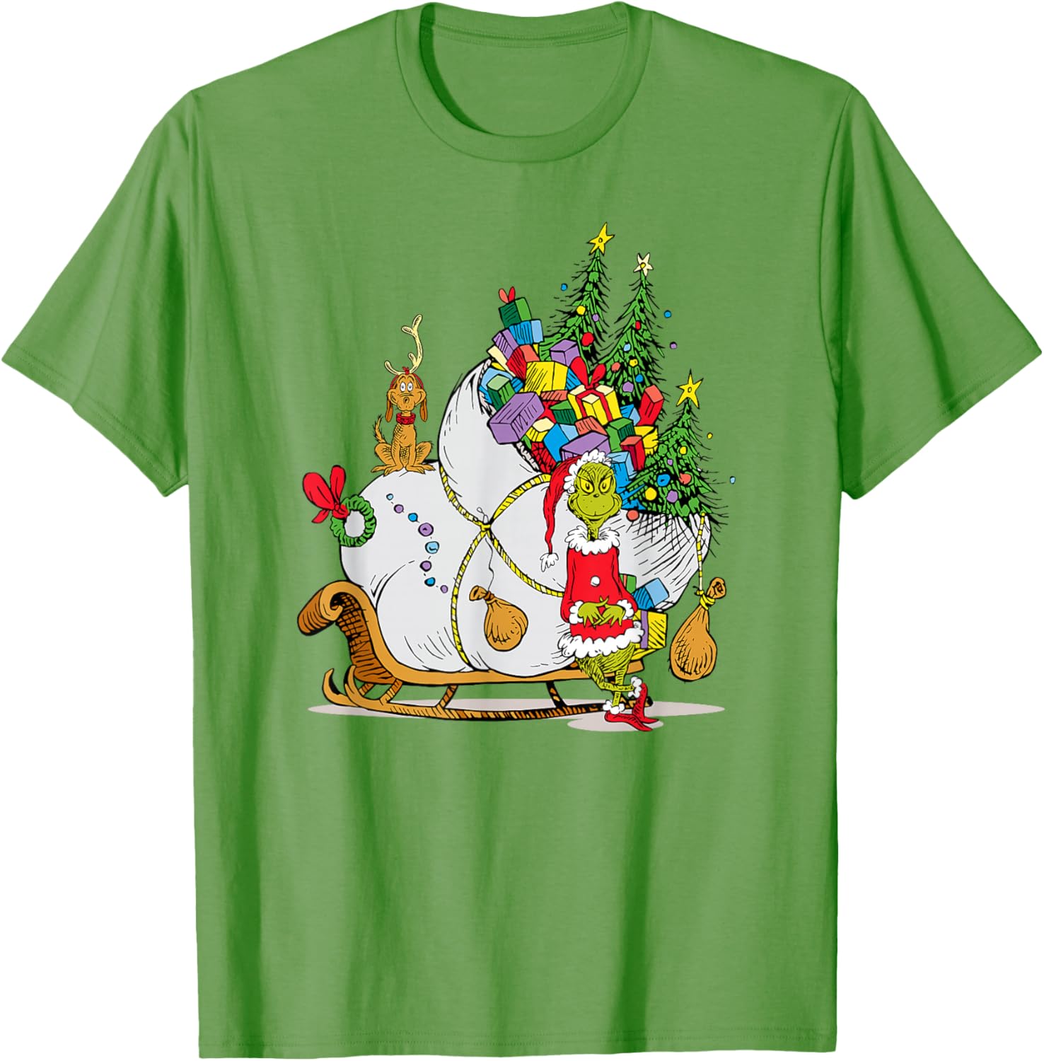 Dr. Seuss Grinch Sleigh T-Shirt - Fun Christmas Apparel for Everyone - 5