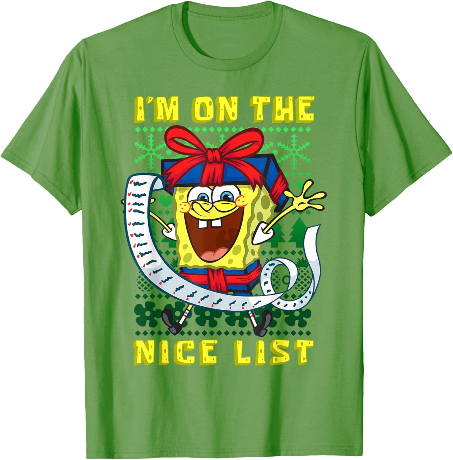 Mademark SpongeBob SquarePants Christmas Nice List T-Shirt for Kids - 14