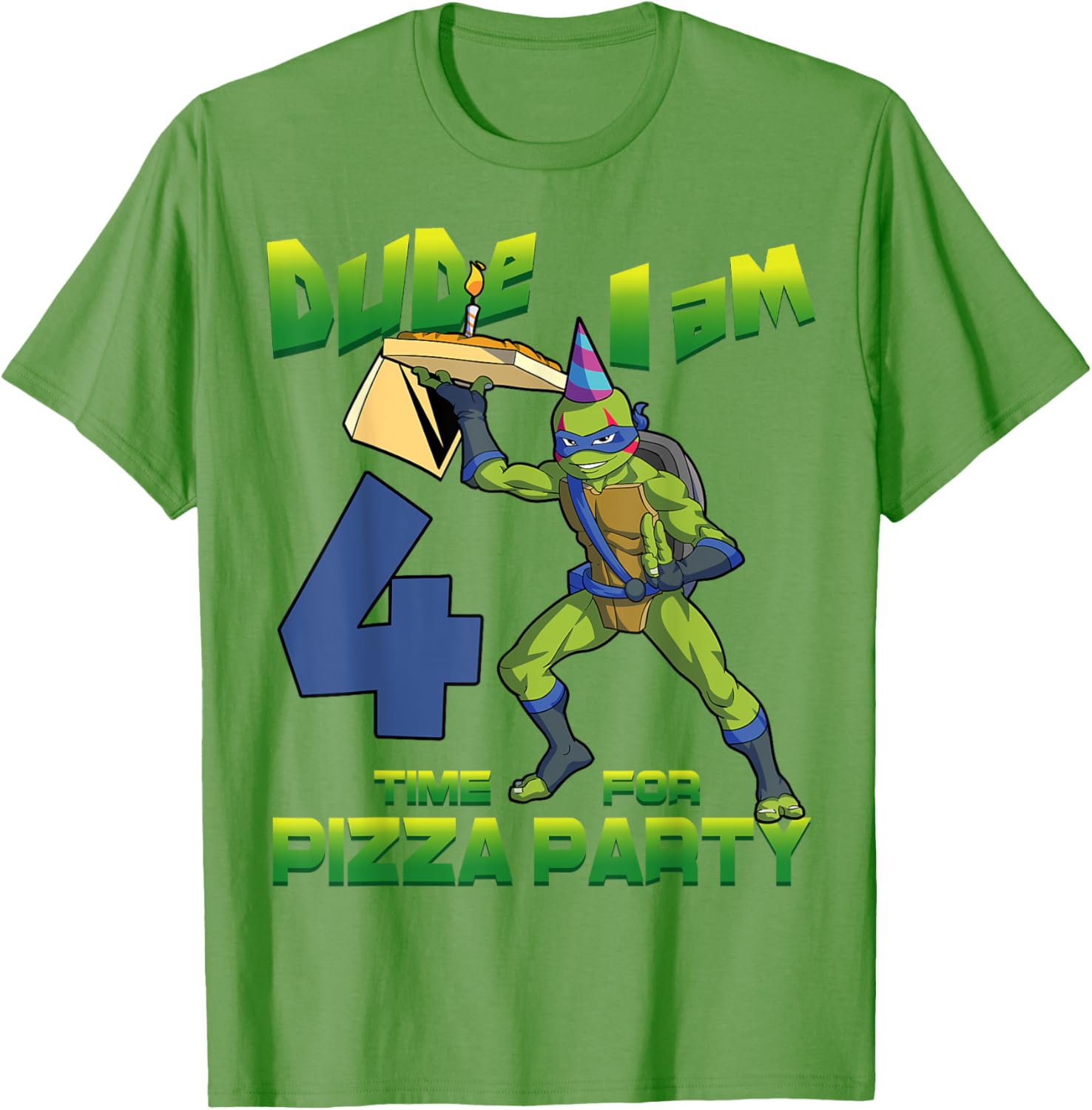 TMNT Leo Pizza Birthday Party T-Shirt for 4 Year Olds - Fun Design - 5