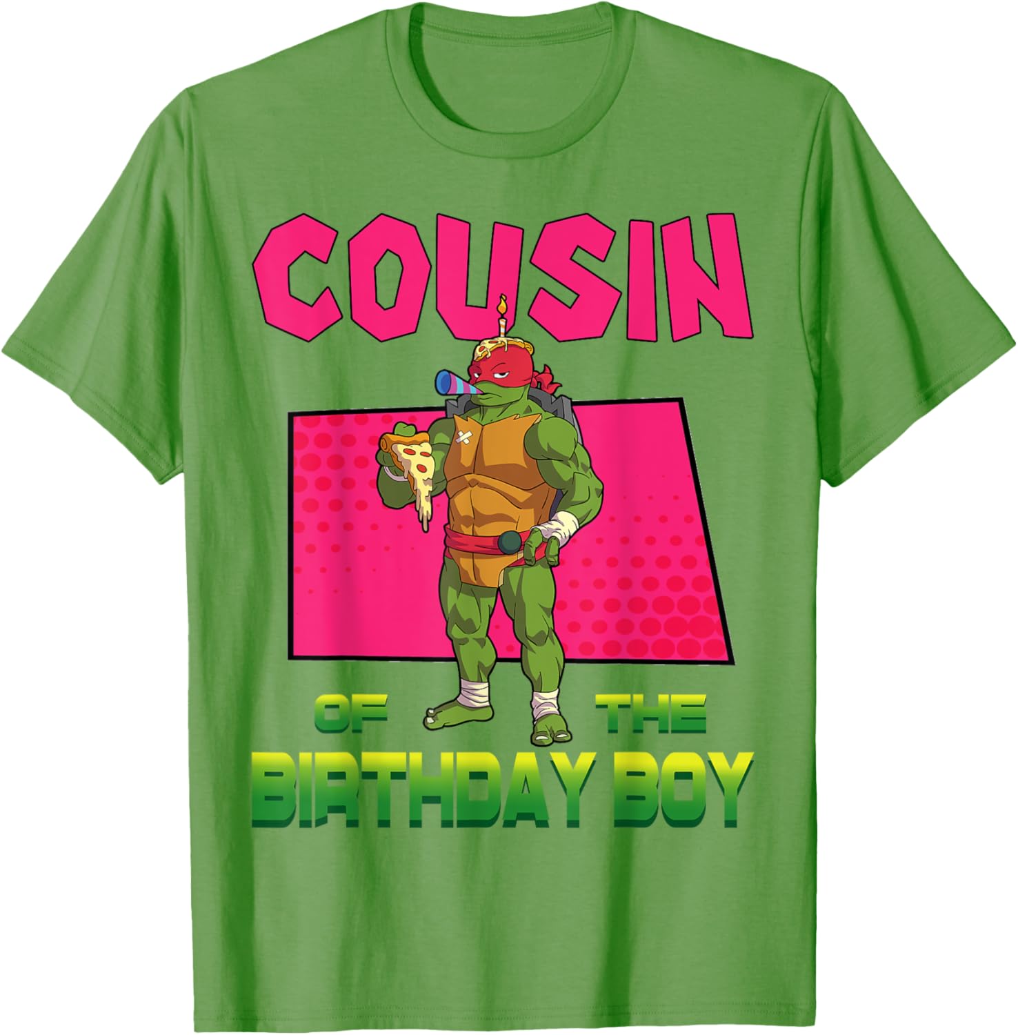 Mademark Teenage Mutant Ninja Turtles Raphael Birthday Pizza Party T-Shirt - 22
