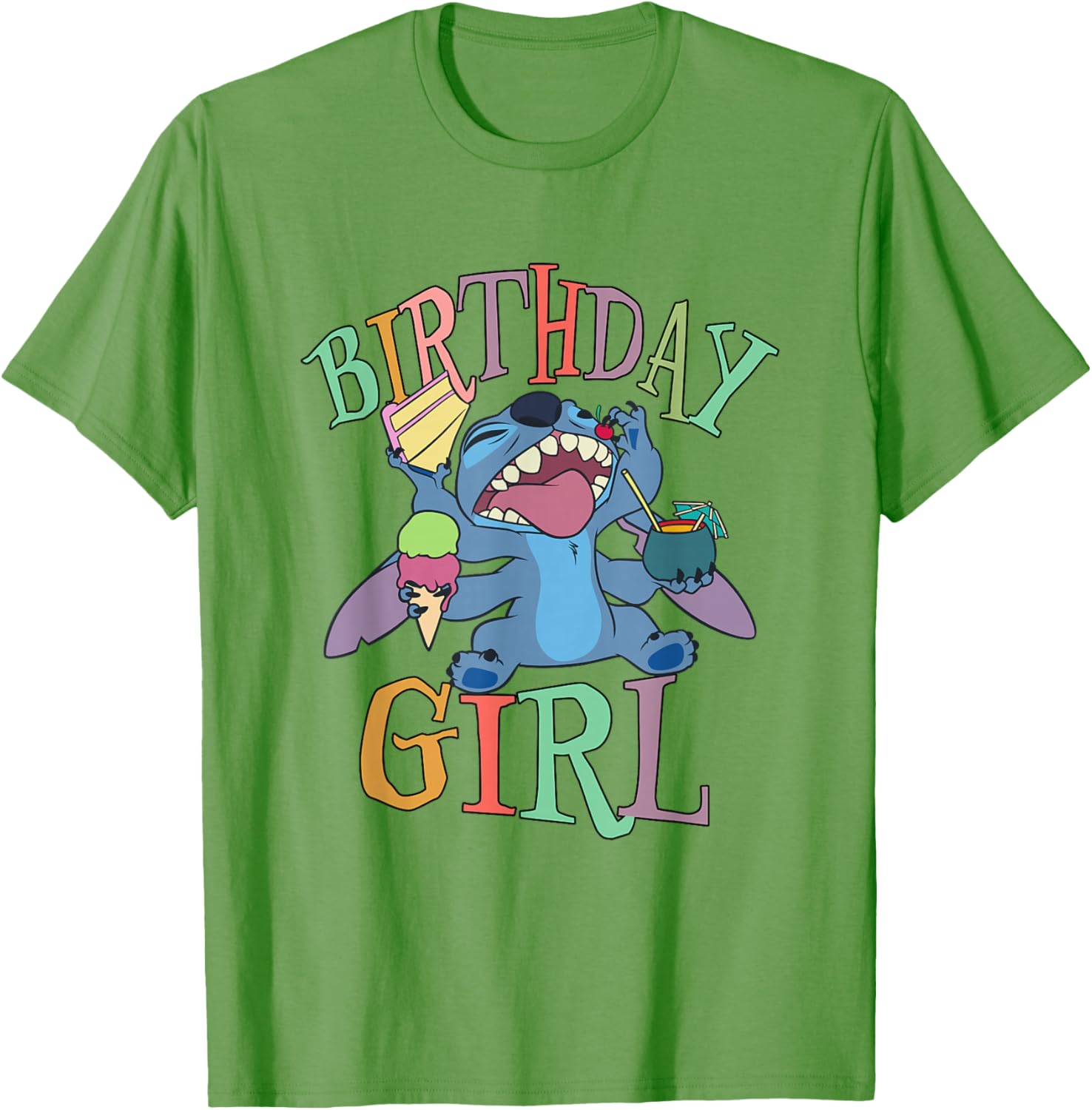 Disney Lilo & Stitch Birthday Girl Retro Stitch T-Shirt for Fun Celebrations - 1