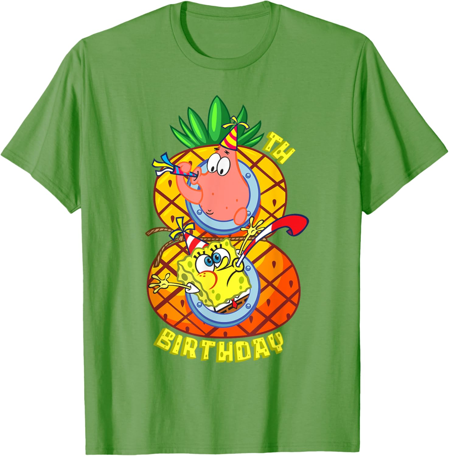 SpongeBob Patrick 8th Birthday Boy T-Shirt Fun Pineapple Design - 8