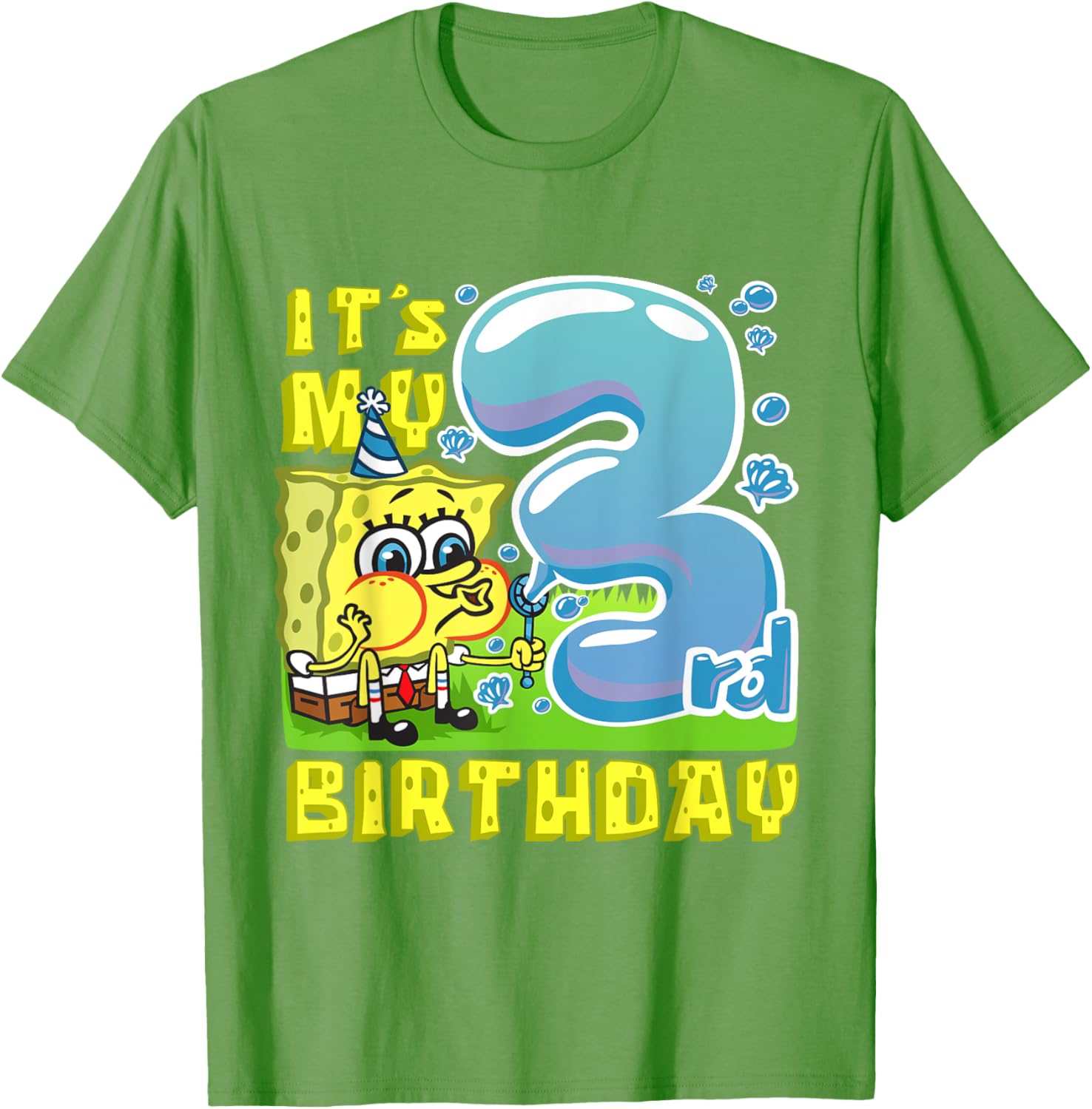 Mademark SpongeBob Third Birthday T-Shirt for Boys and Girls - 6