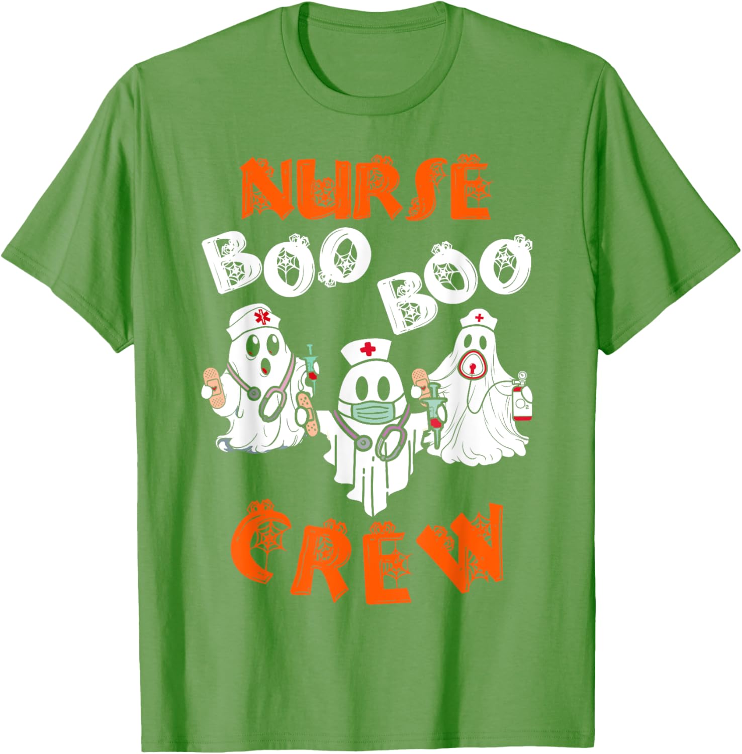 Funny Boo Nurse Scrub Ghost Halloween Costume T-Shirt for Women - 3