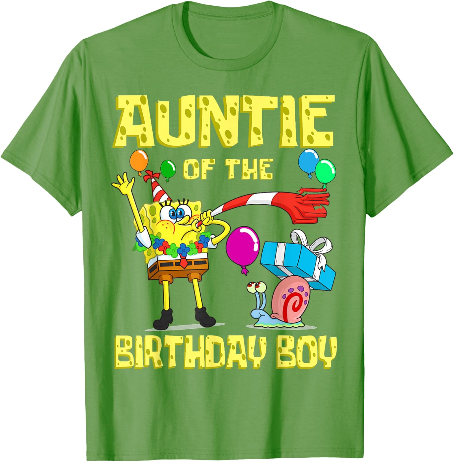 Mademark SpongeBob Birthday Boy Auntie Theme T-Shirt Fun Party Apparel - 12