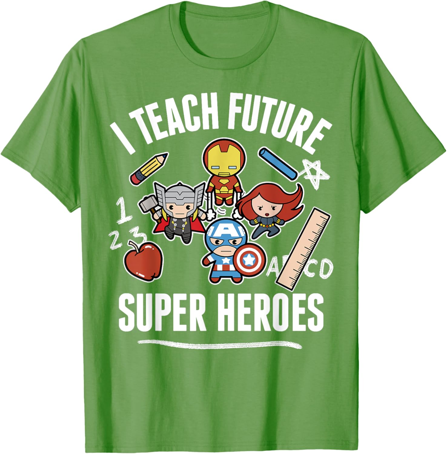 Marvel Avengers Classic I Teach Super Heroes Graphic T-Shirt for Fans - 7