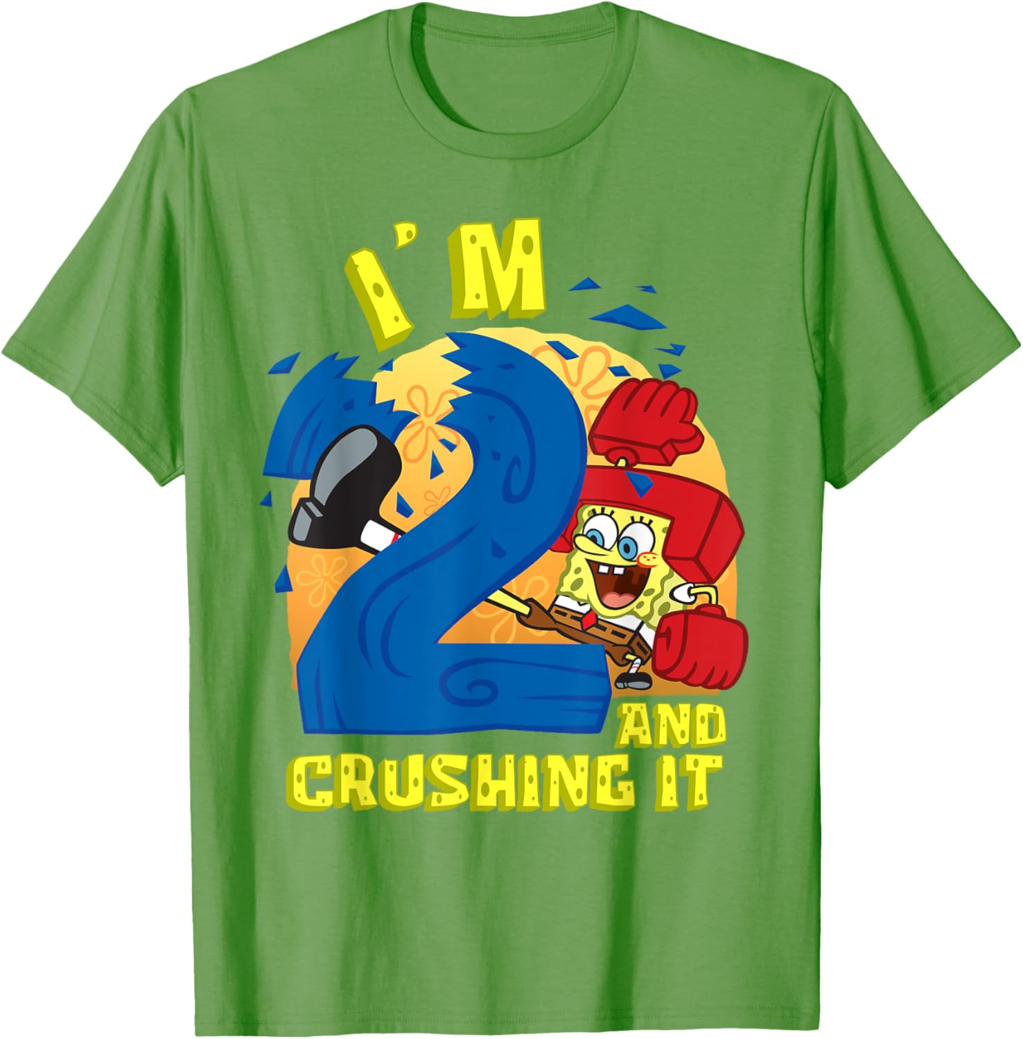 SpongeBob SquarePants 2nd Birthday Gift Crushing It T-Shirt for Kids - 4
