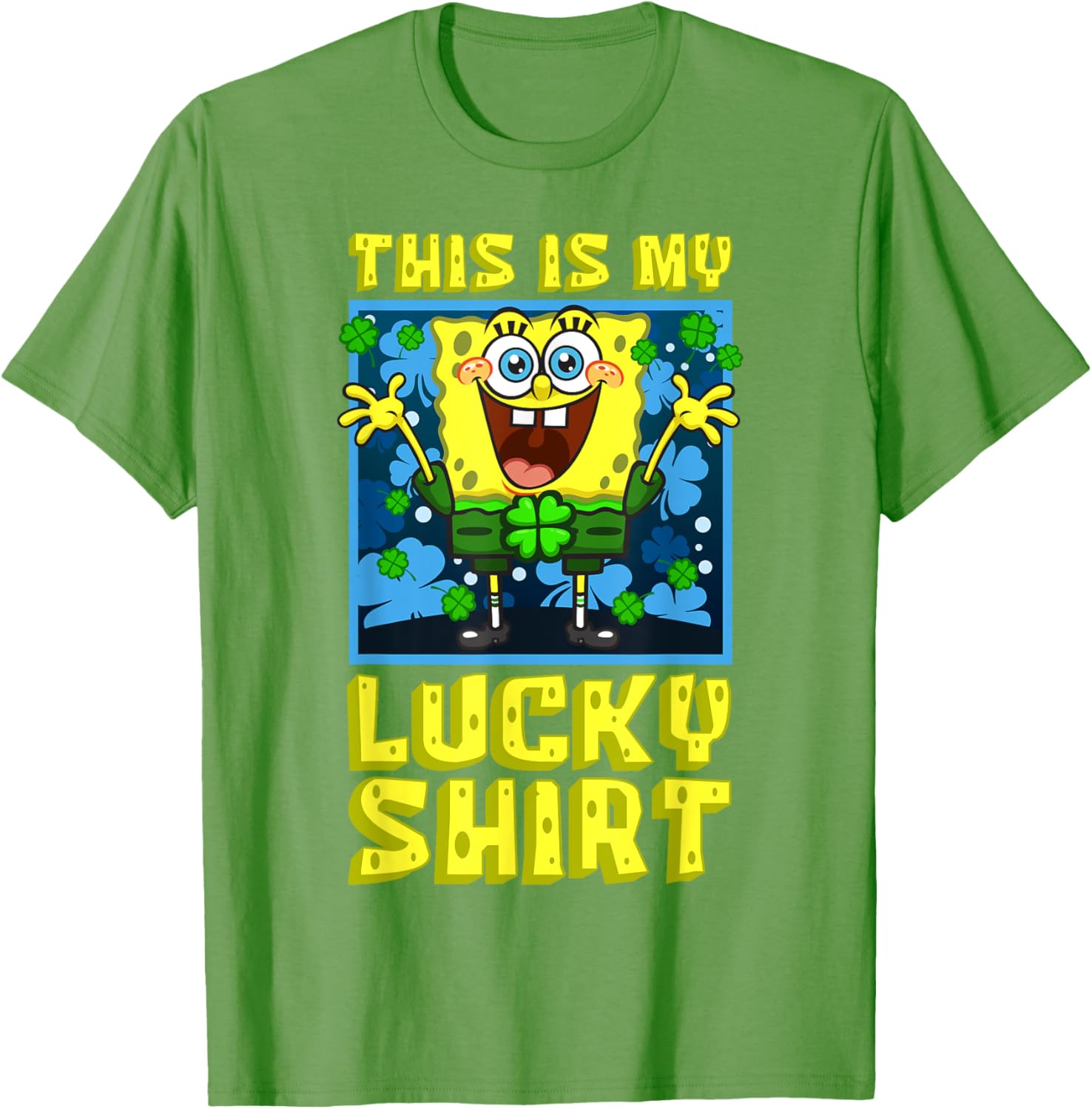 Mademark SpongeBob Lucky Shirt St Patrick's Day Clover Fun T-Shirt - 4