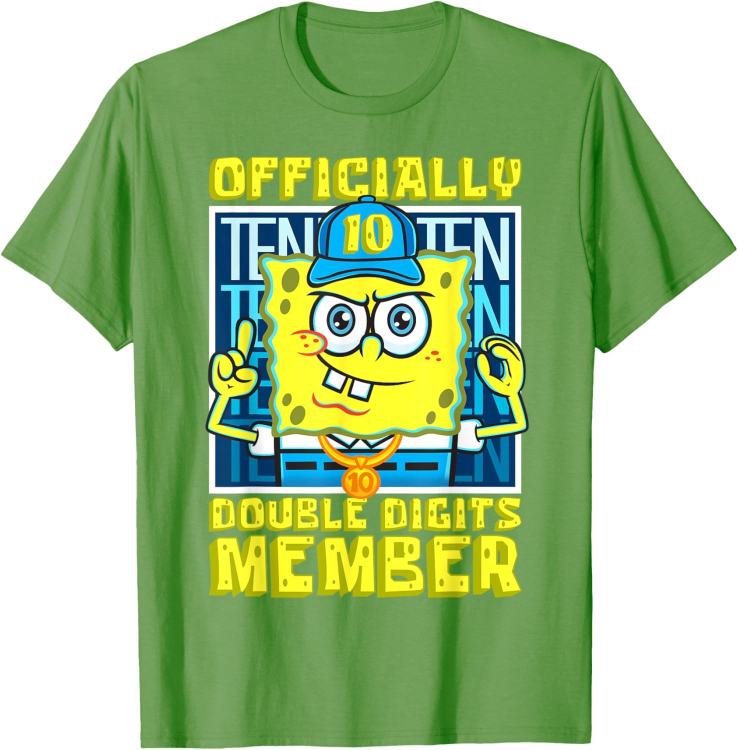 Mademark SpongeBob SquarePants Boys 10th Birthday T-Shirt Fun Style - 14