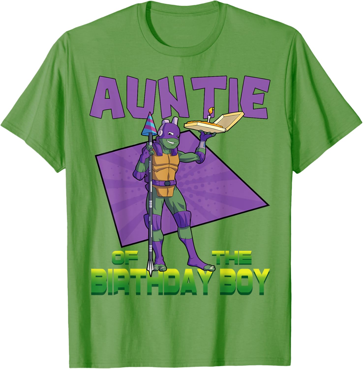 Mademark TMNT Donnie Auntie Birthday Pizza Party T-Shirt for Kids - 18
