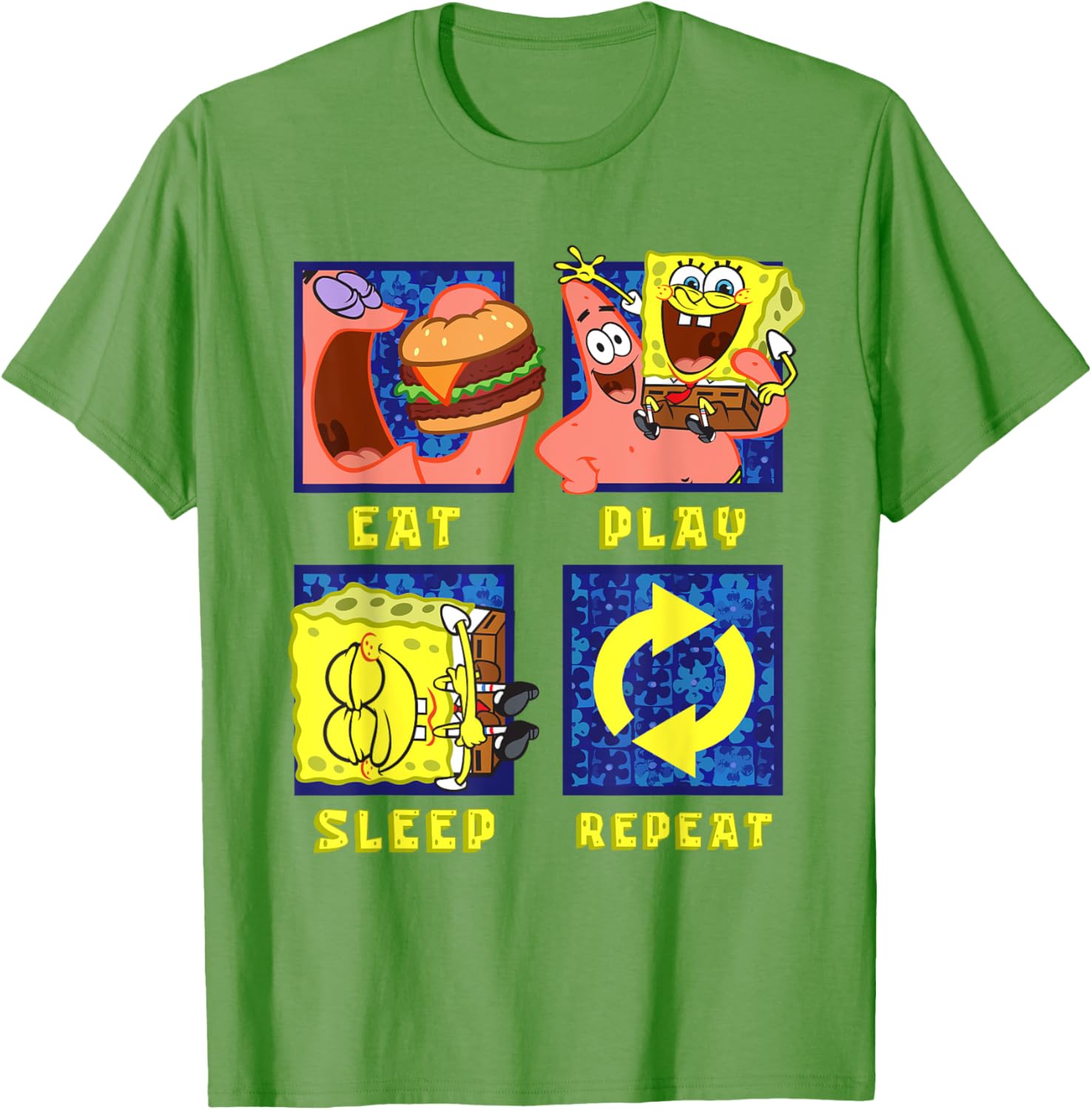 Mademark SpongeBob Eat Play Sleep Repeat Funny T-Shirt for Patrick Fans - 2