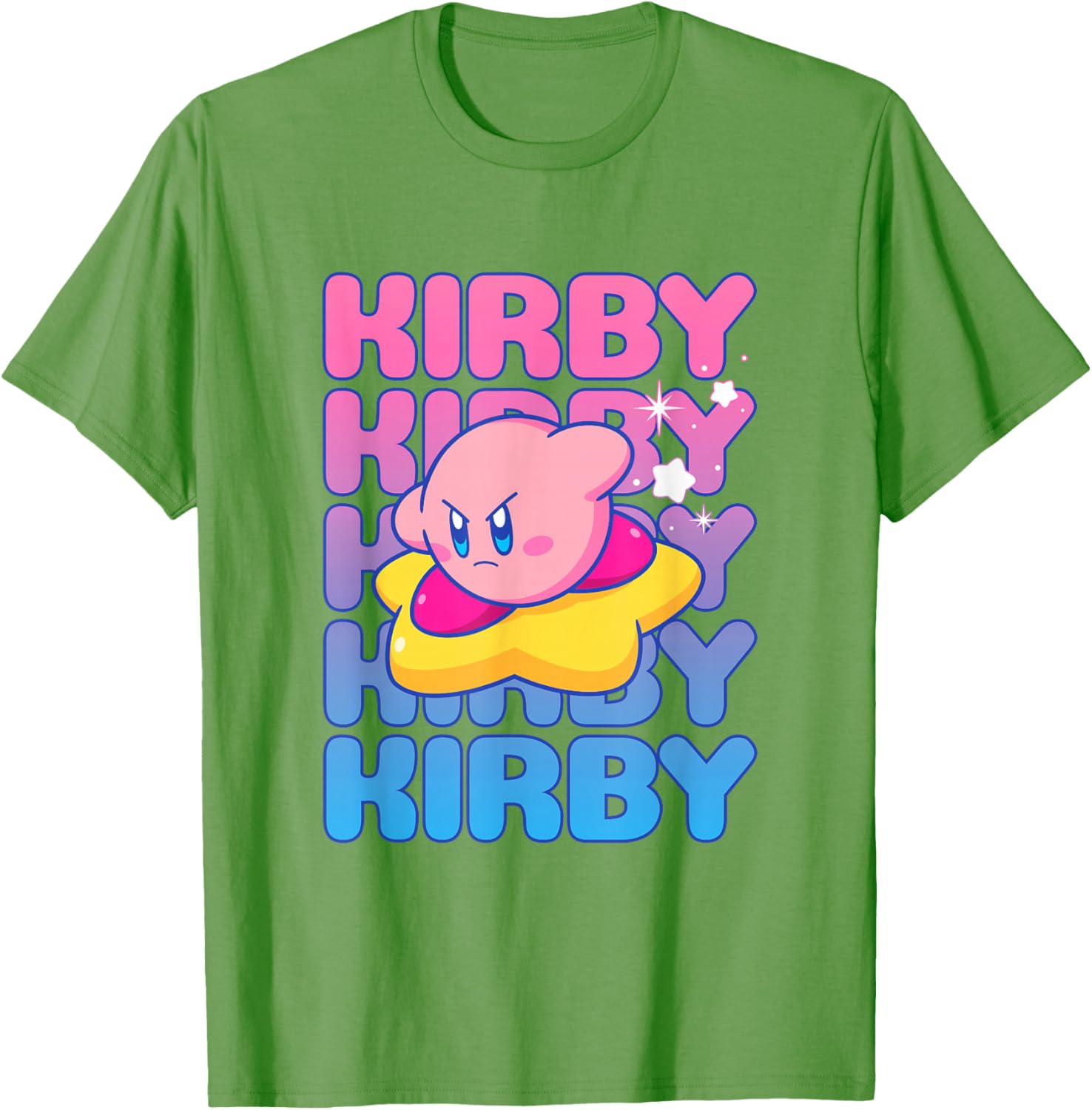 Kirby Nintendo Big Bubble Text Stack T-Shirt for Gamers and Fans - 26