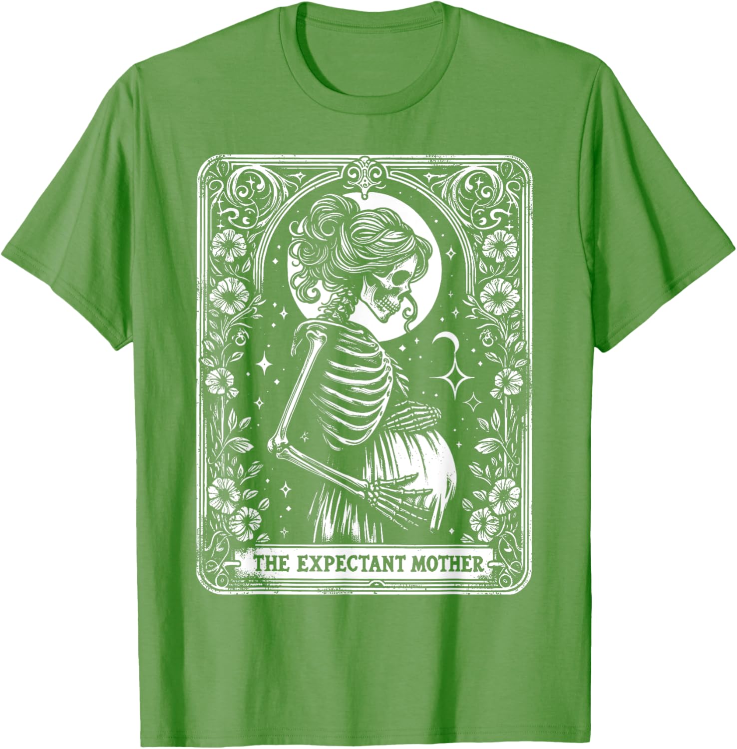 Skeleton Expectant Mother Tarot Card Pregnancy Announcement T-Shirt - 2