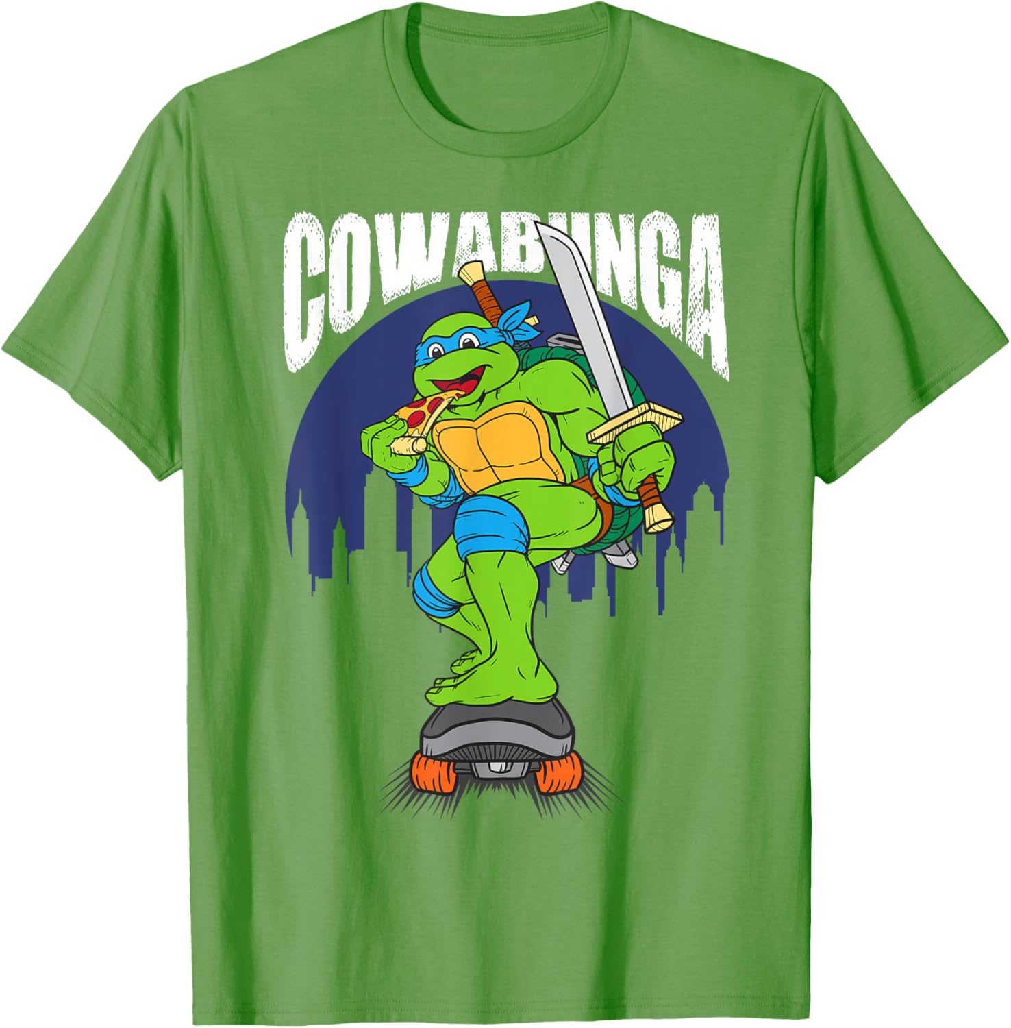 Cowabunga Leonardo on Skates T-Shirt - Fun Teenage Mutant Ninja Turtles Gear - 10