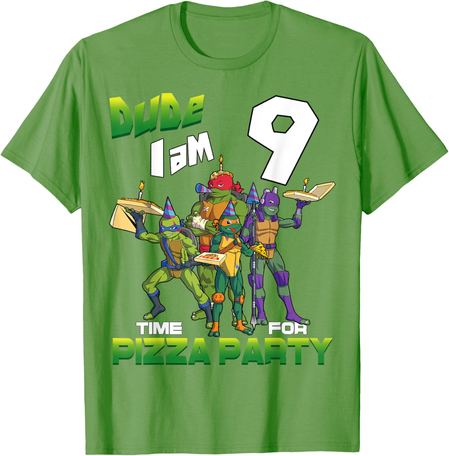 Mademark Teenage Mutant Ninja Turtles Pizza Party T-Shirt for 9-Year-Olds - 17