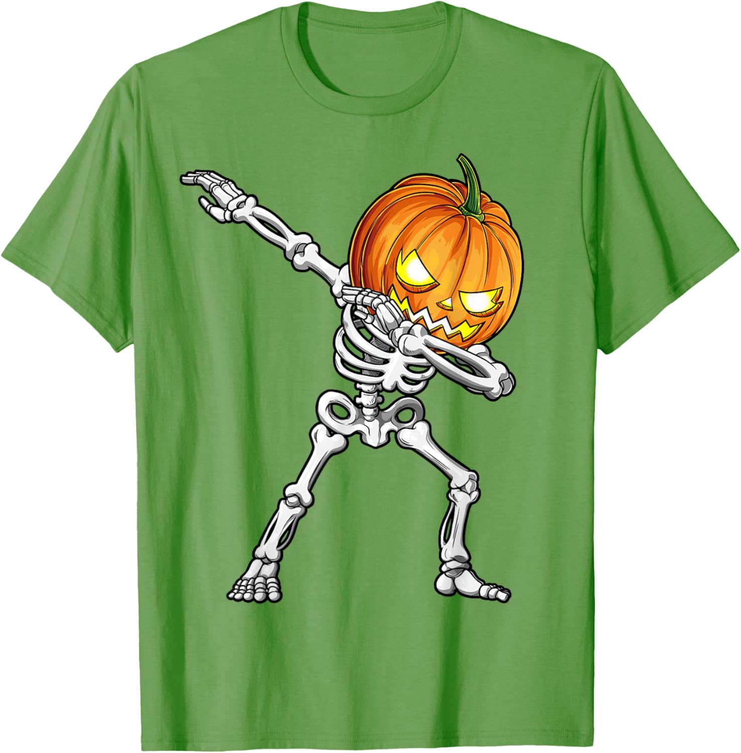 Halloween Boys Dabbing Skeleton Pumpkin Jack O Lantern T-Shirt - 5
