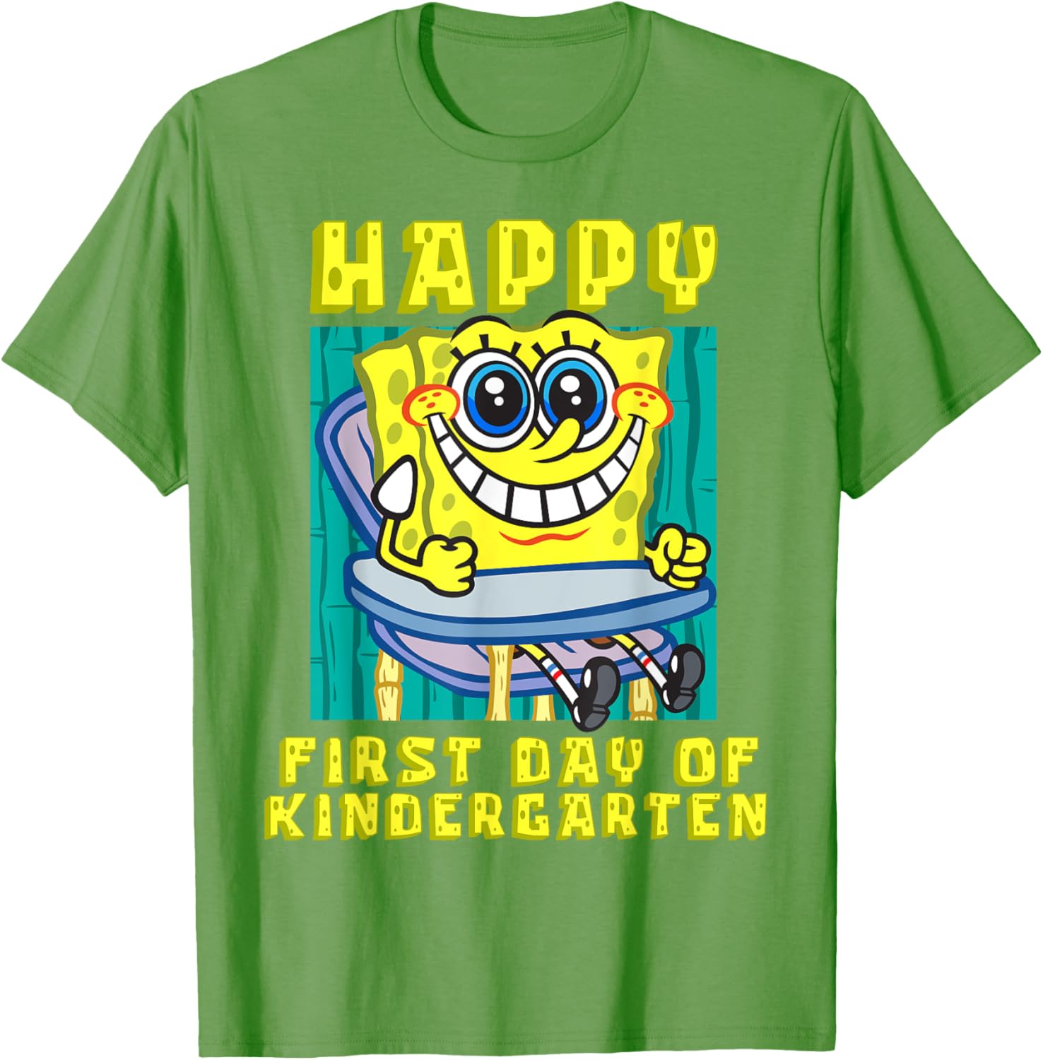 SpongeBob Happy First Day of Kindergarten T-Shirt for Boys and Girls - 1