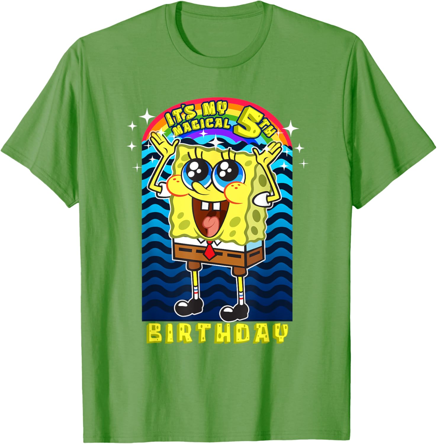 SpongeBob SquarePants Magical 5th Birthday Gift T-Shirt for Kids - 3