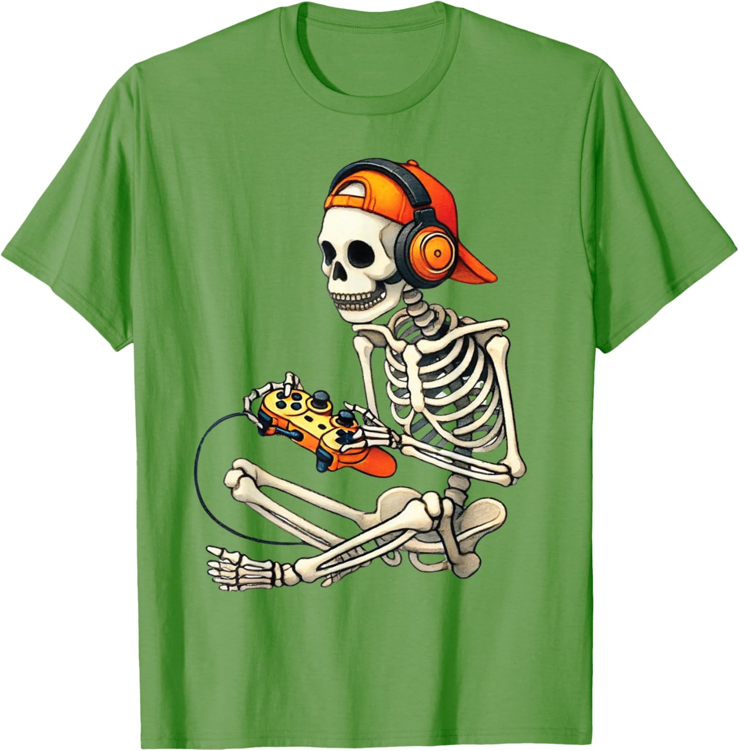 Cool Halloween Skeleton Gamer Tee for Boys and Men - Fun Graphic T-Shirt - 8