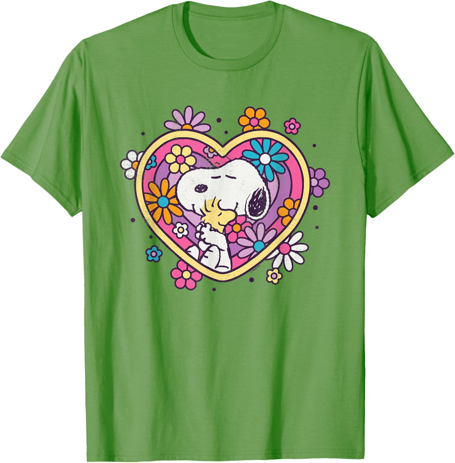 Peanuts Hug Heart Flowers T-Shirt Cute Apparel for Friends and Family - 4